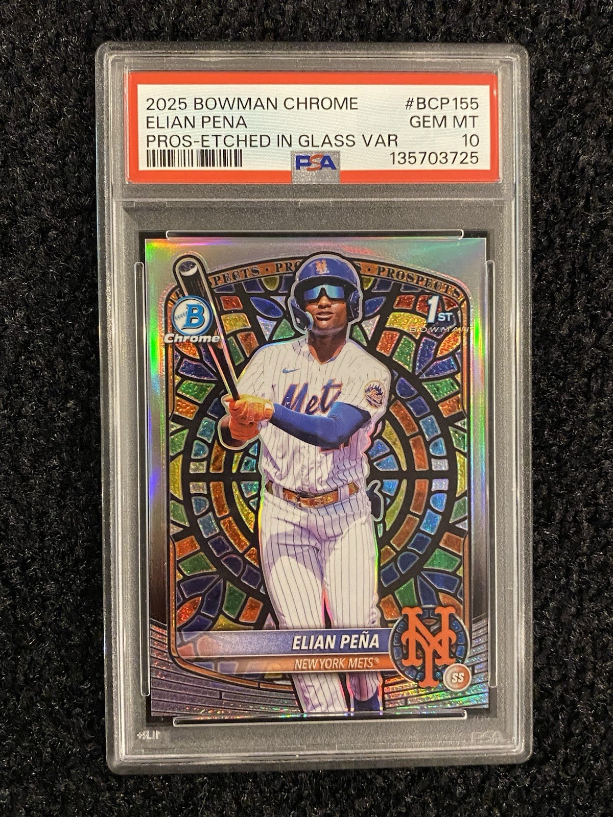 2025 Bowman Chrome Elian Pena Etched In Glass PSA 10 #BCP-155 1st Bowman Rookie