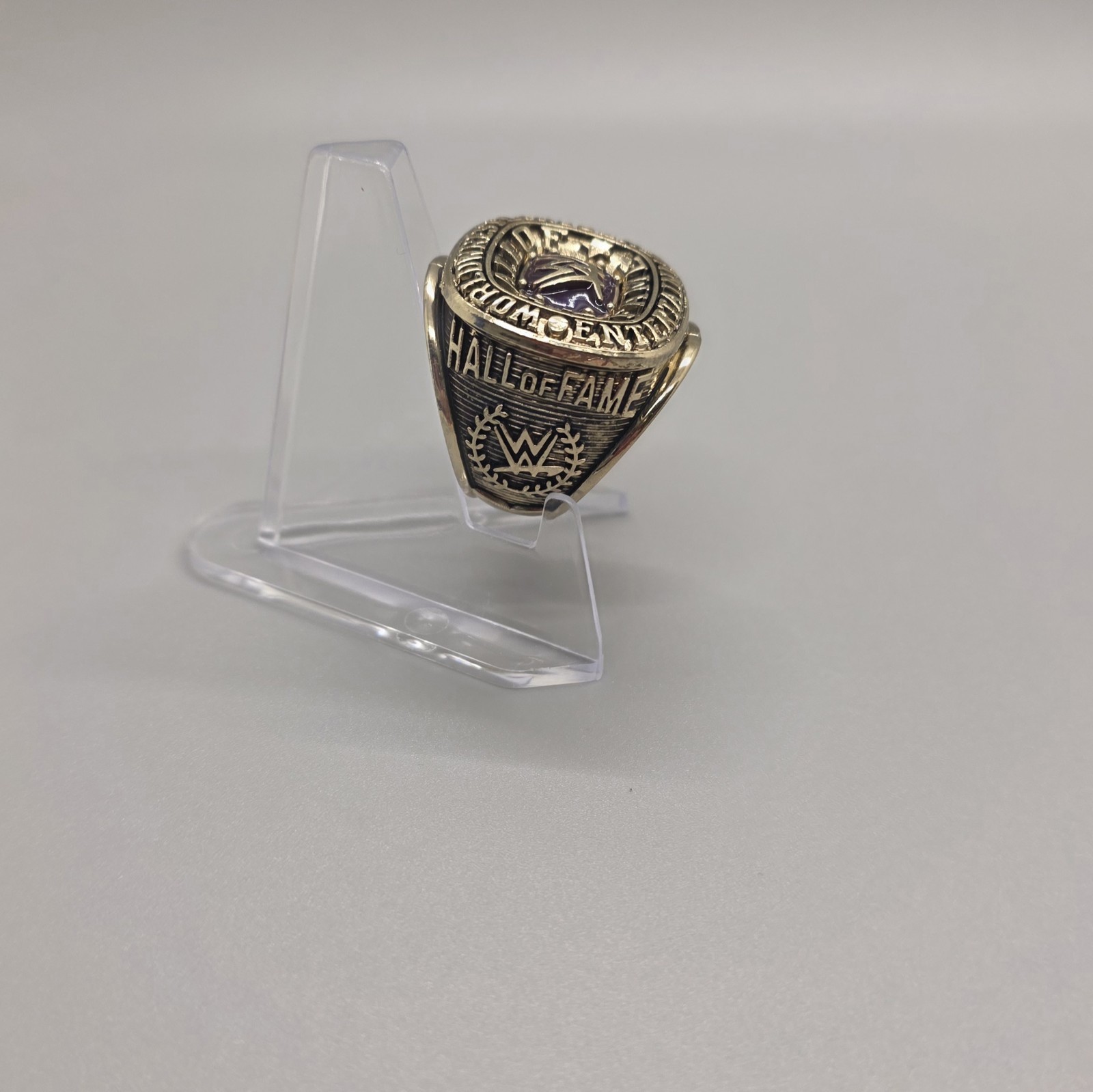 WWE Wrestling Hall of Fame Championship Gold Ring with display case. 🇺🇸