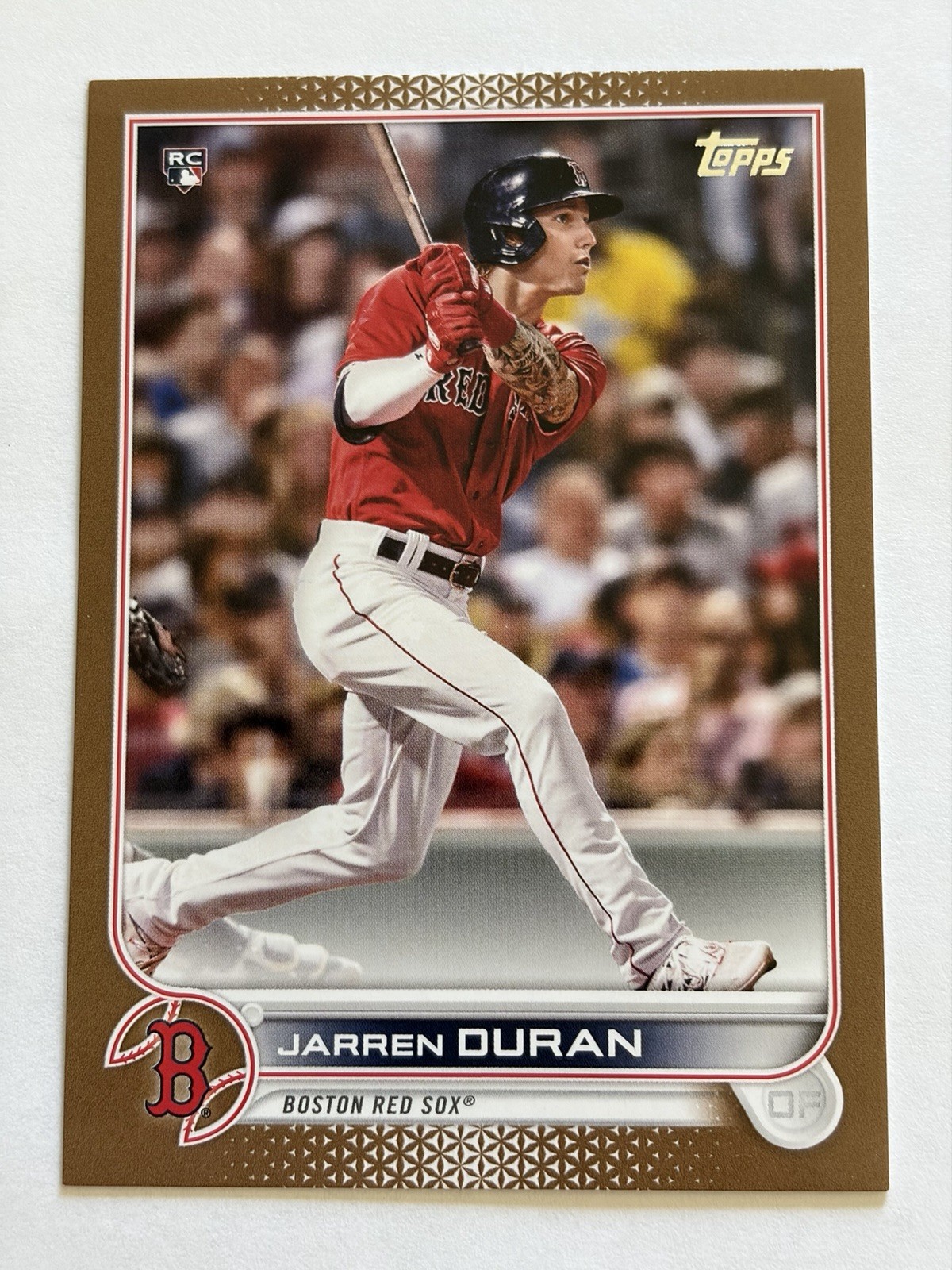 2022 Topps Series 1 Gold Parallel #187 Jarren Duran 1599/2022 Boston Red Sox RC