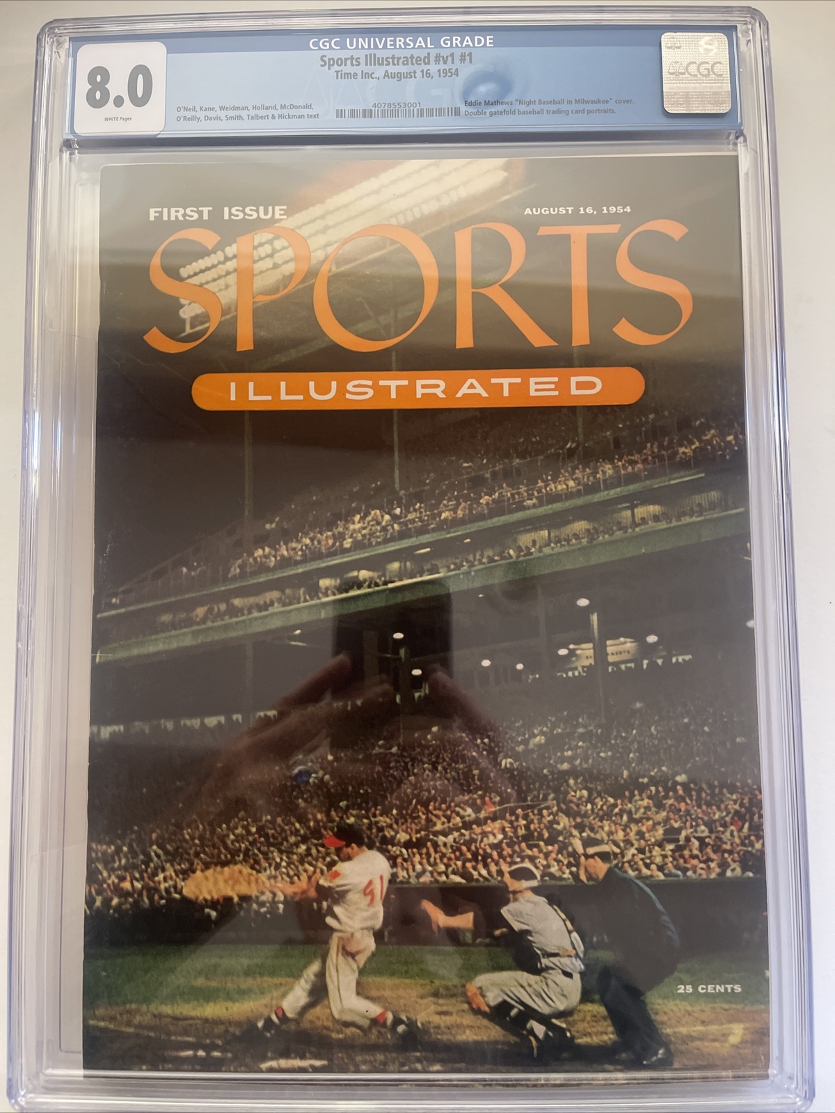 1954 Sports Illustrated #V1#1 Time Inc. Aug 16, 1954 CGC 8.0 White Pages