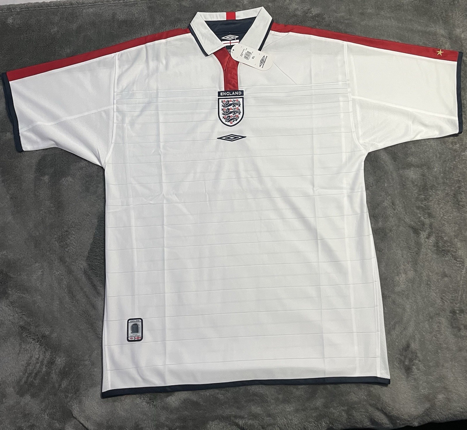 England National Team Soccer Jersey White/Red/Blue Size XL Licensed