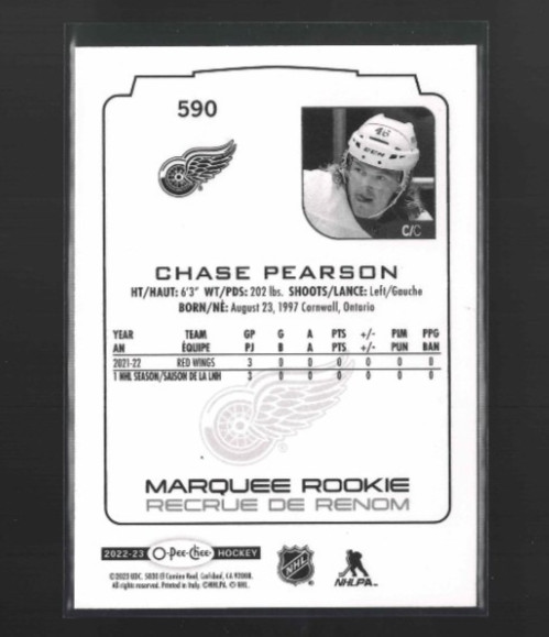 Chase Pearson 2022-23 O-Pee-Chee Hockey #590 Marquee Rookie Detroit Red Wings