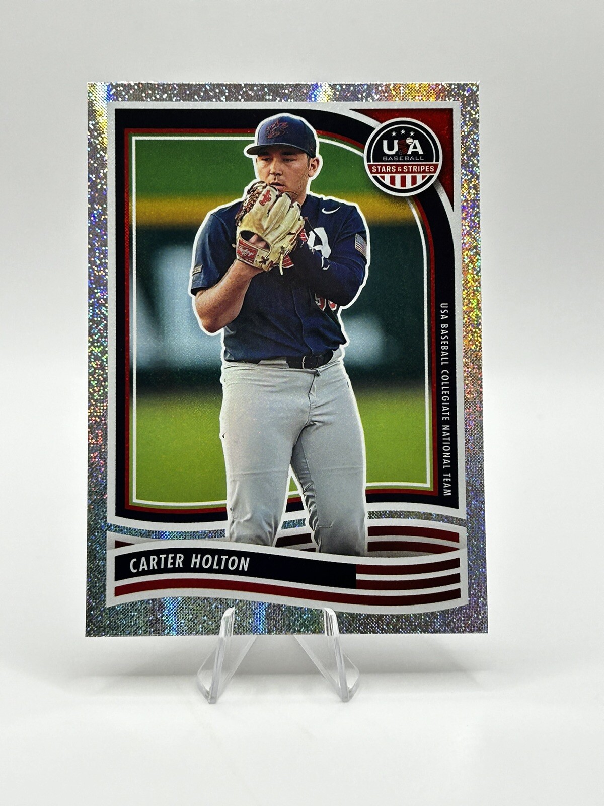 CARTER HOLTON 2024 Panini USA Stars & Stripes #26 Opening Day Sparkle Foil