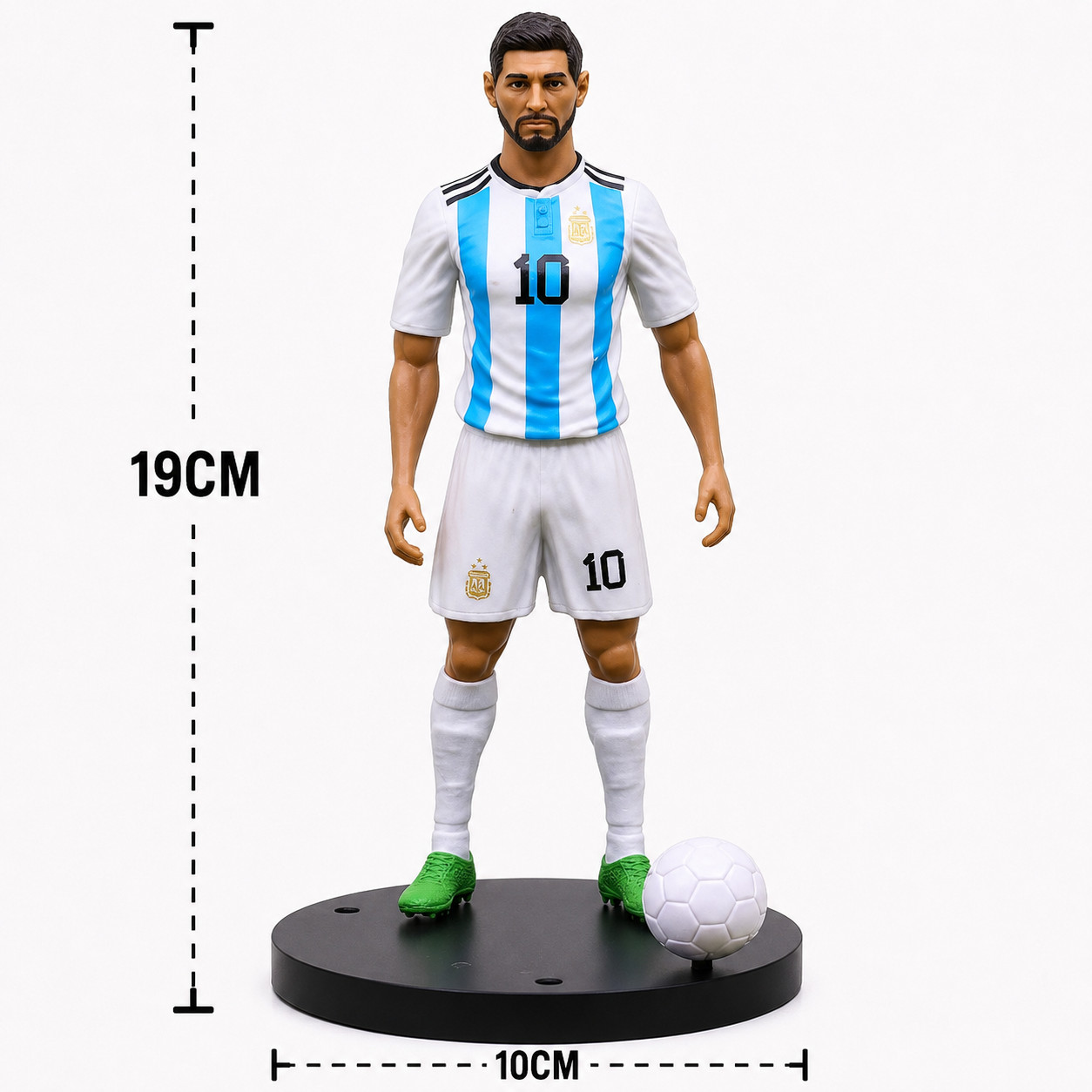 Lionel Messi Argentina #10 Soccer Figure 19CM PVC Statue Football Toy