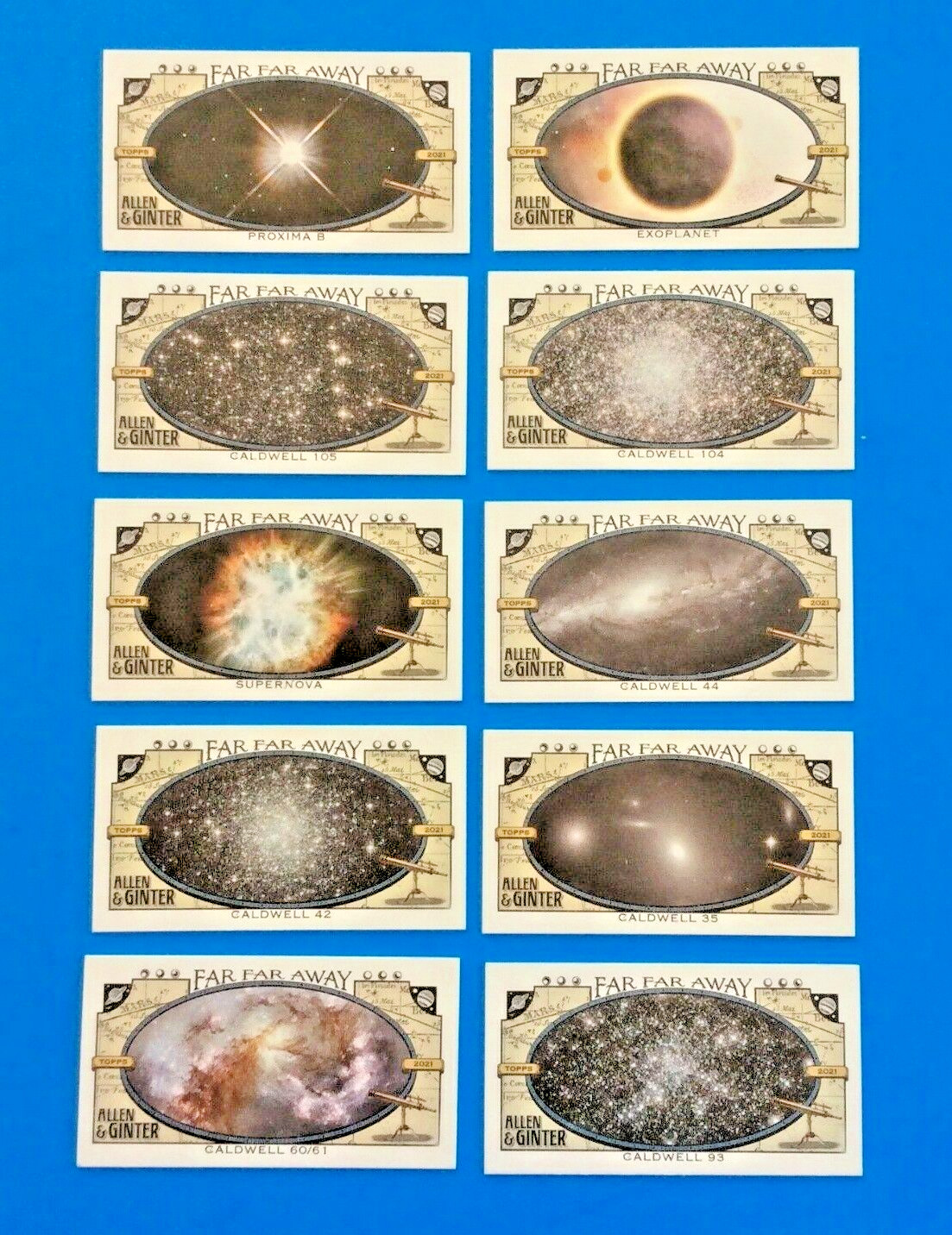 2021 ALLEN & GINTER mini . set of 15 FAR FAR AWAY . STARS , PLANETS , SPACE .