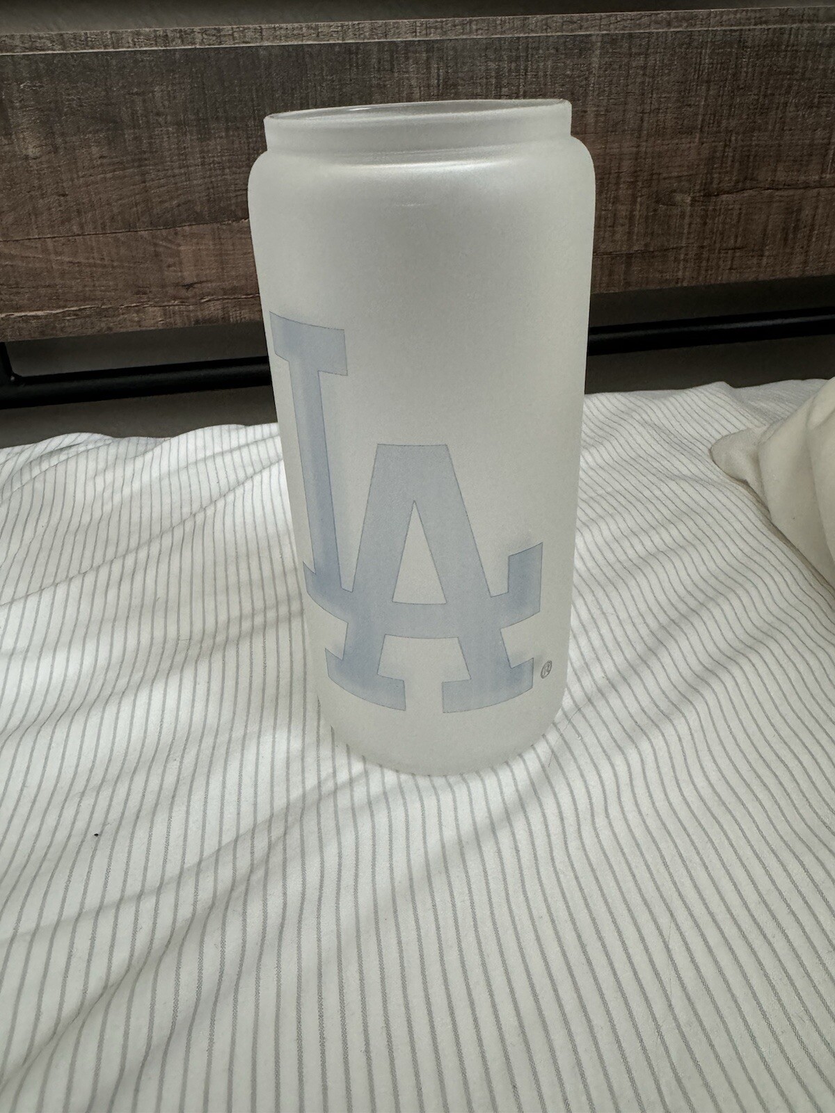 Los Angeles Dodgers LA 20oz Glass Tumbler Ghosted Logo