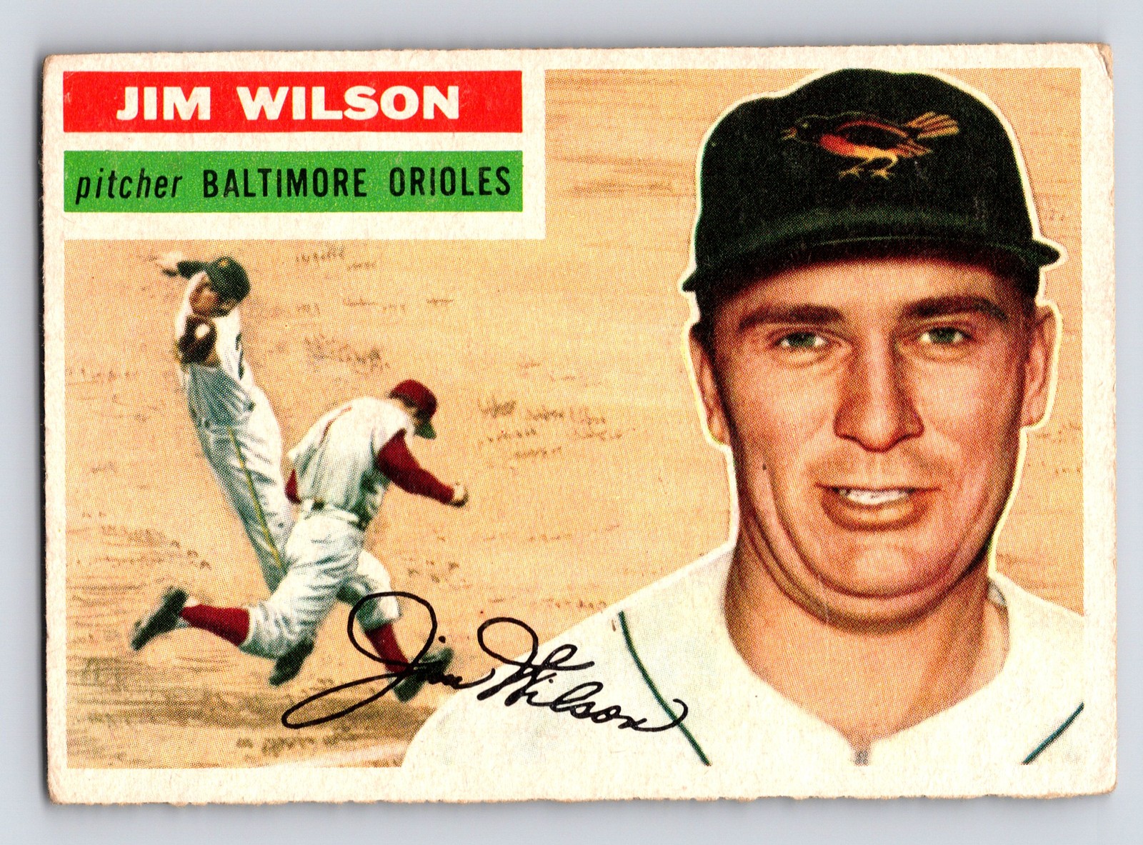 1956 Topps #171a Jim Wilson : White Back
