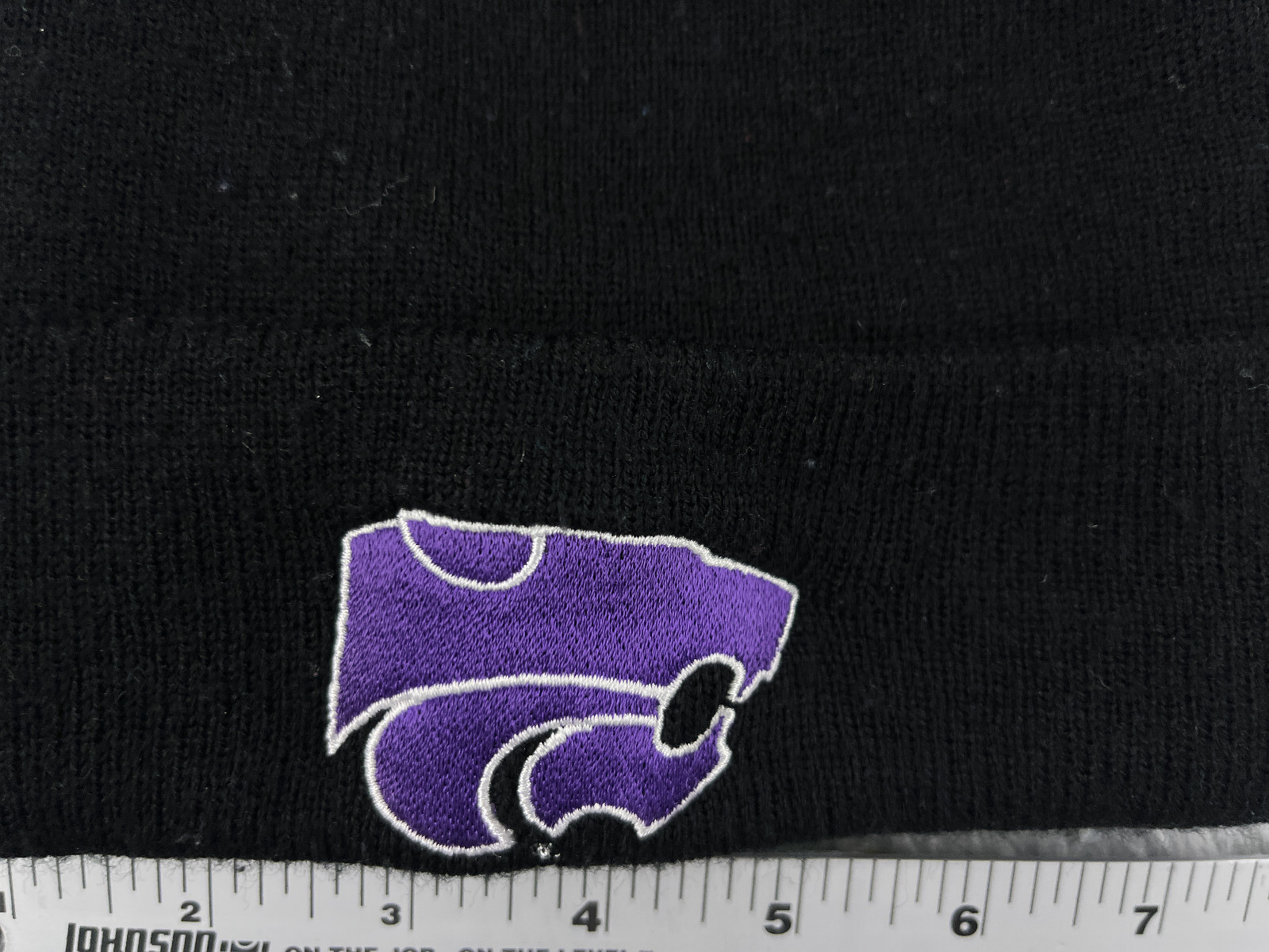 Kansas State Wildcats Beanie Toque Adult One Size Black Purple Acrylic NCAA