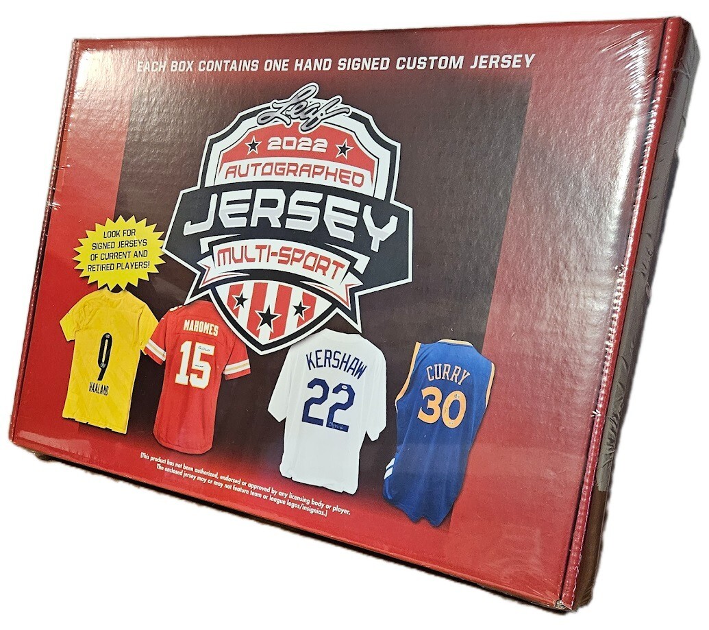 2022 Leaf Autographed Jersey Multi-Sport Edition Sealed Box – 1 Signed Jersey