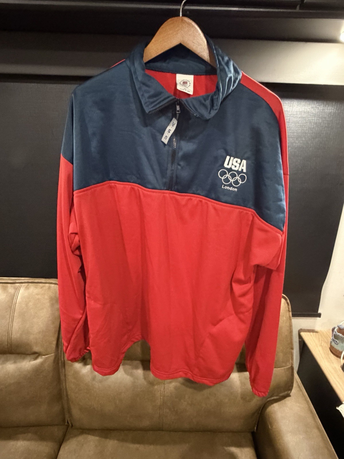Vintage Team USA 2012 London Olympics Pullover Jacket XXL Made in USA 1/4 Zip
