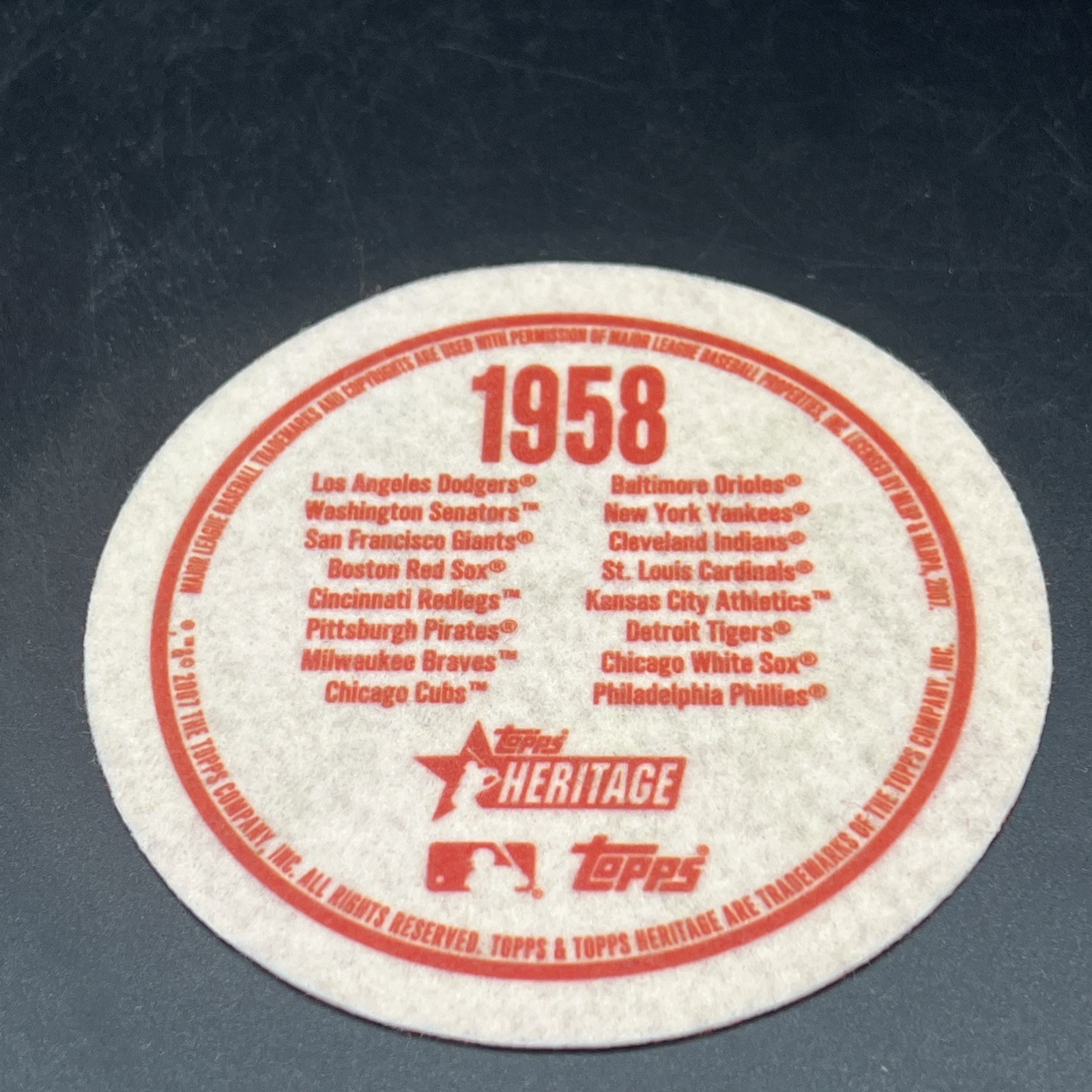 Topps Heritage New York Yankees 1958 Felt Logo 2007