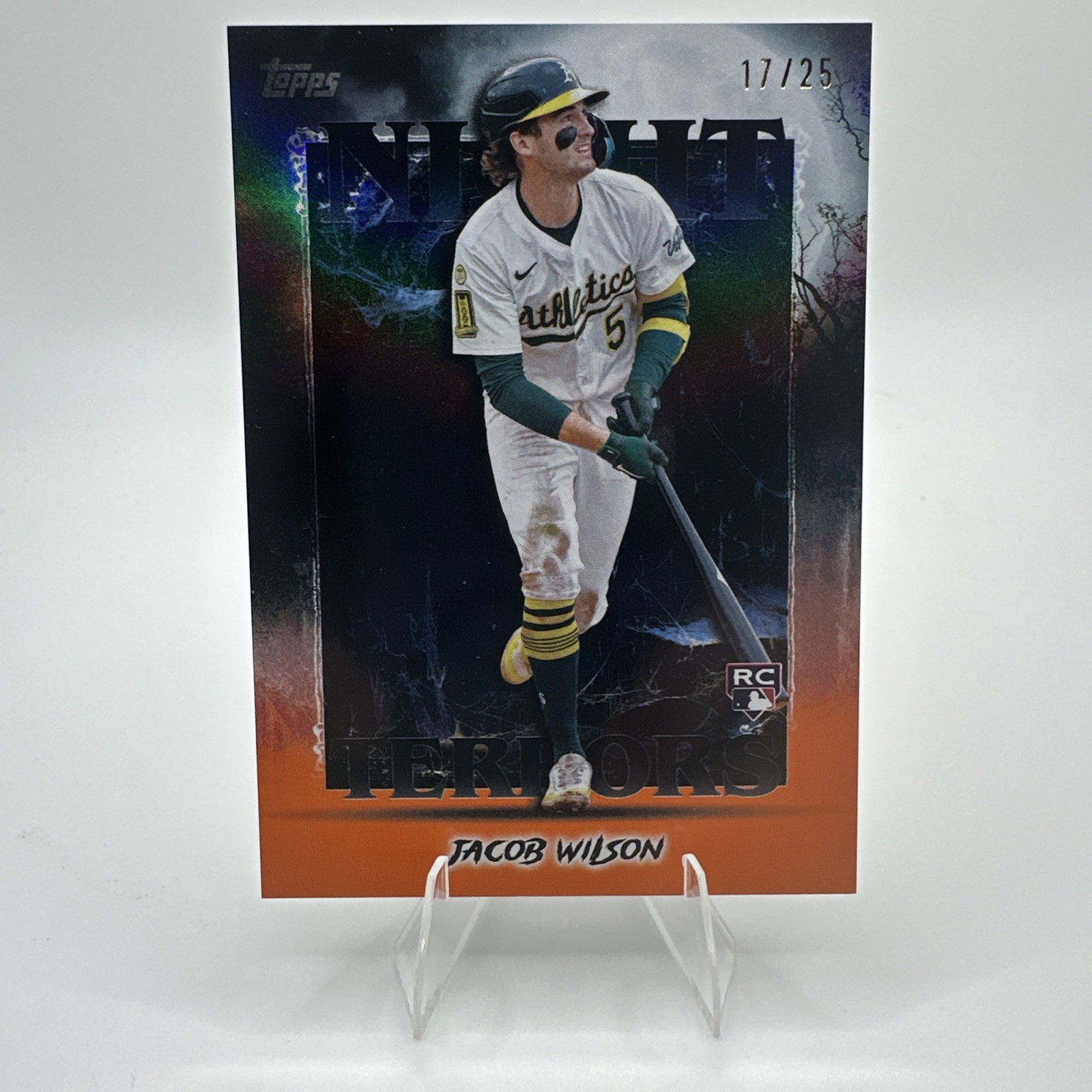 2025 Topps Update Jacob Wilson Night Terrors Orange RC 17/25 #NT-11 Athletics