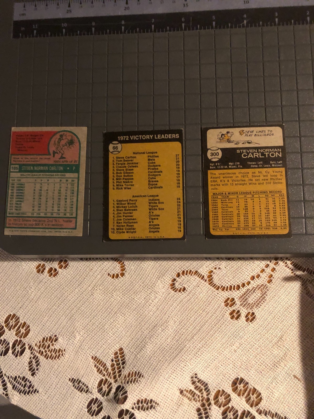 STEVE CARLTON LOT OF 3 BASEBALL CARDS 1975–1973–1973