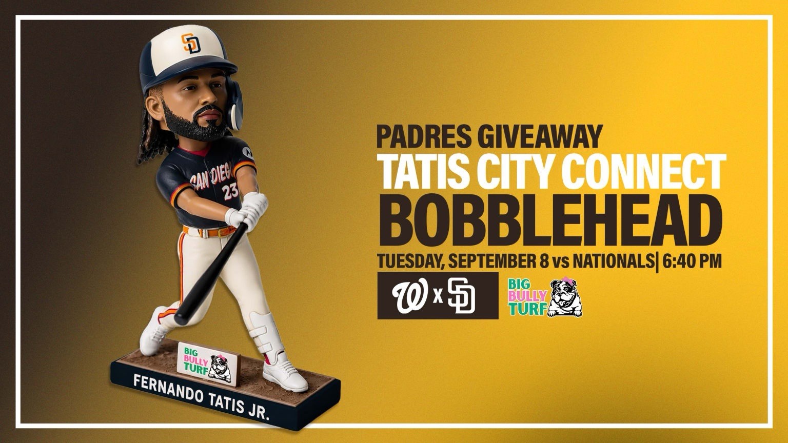 San Diego Padres Fernando Tatis Jr. City Connect Bobblehead 9/08/2026 Presale