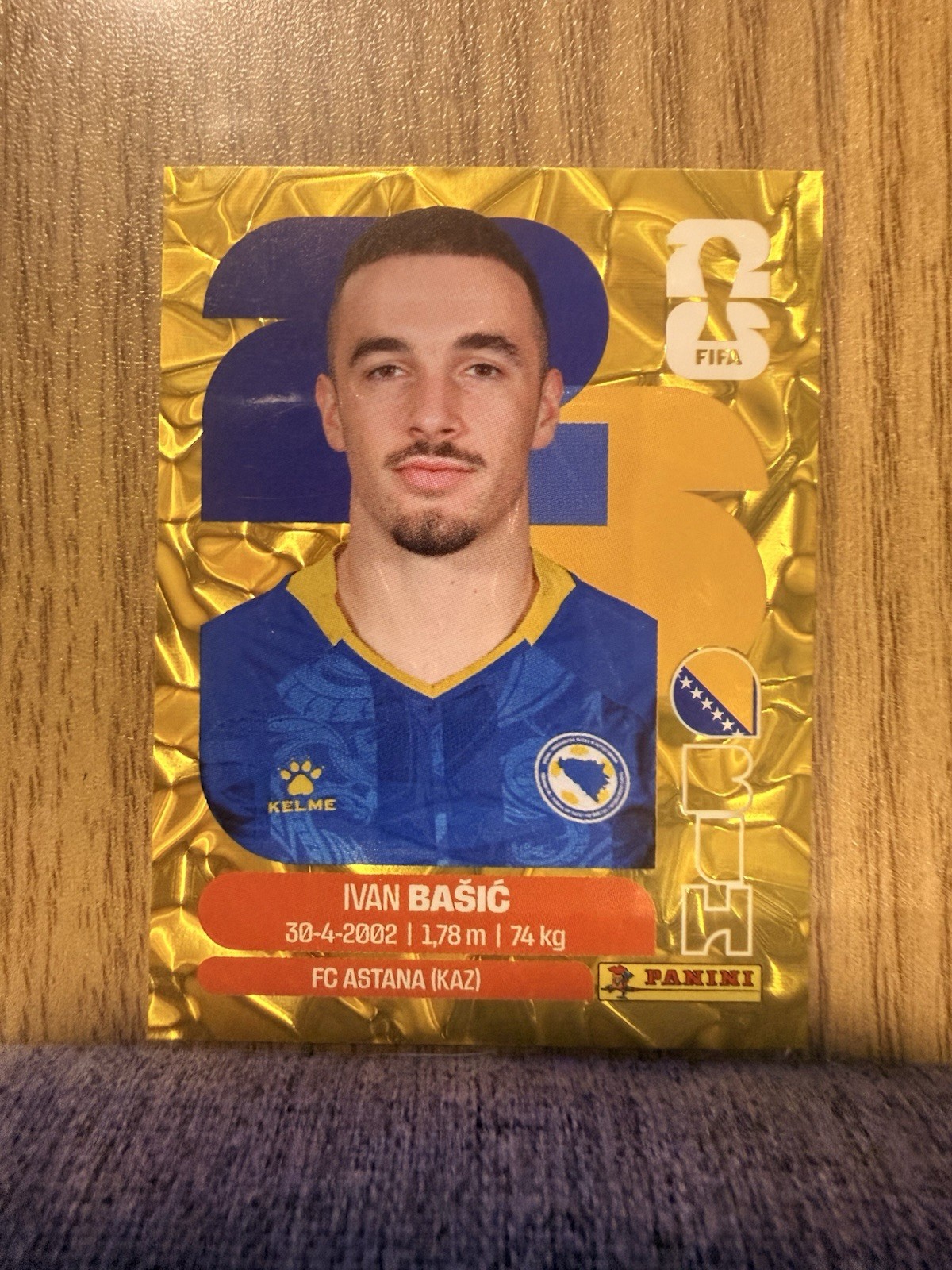 Panini FIFA WC 2026 Stickers-Rare Gold Crumple-BIH Bosnia & Herzegovina You Pick
