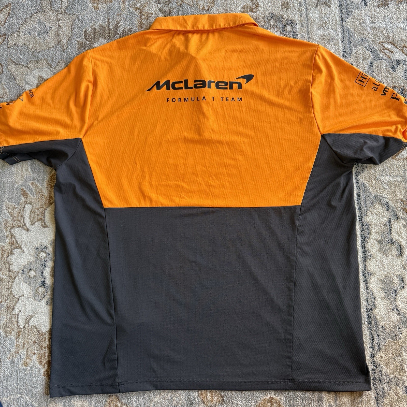 McLaren Formula 1 Team Shirt Mens 3XL Orange Castore Racing Polo F1 Uniform Top