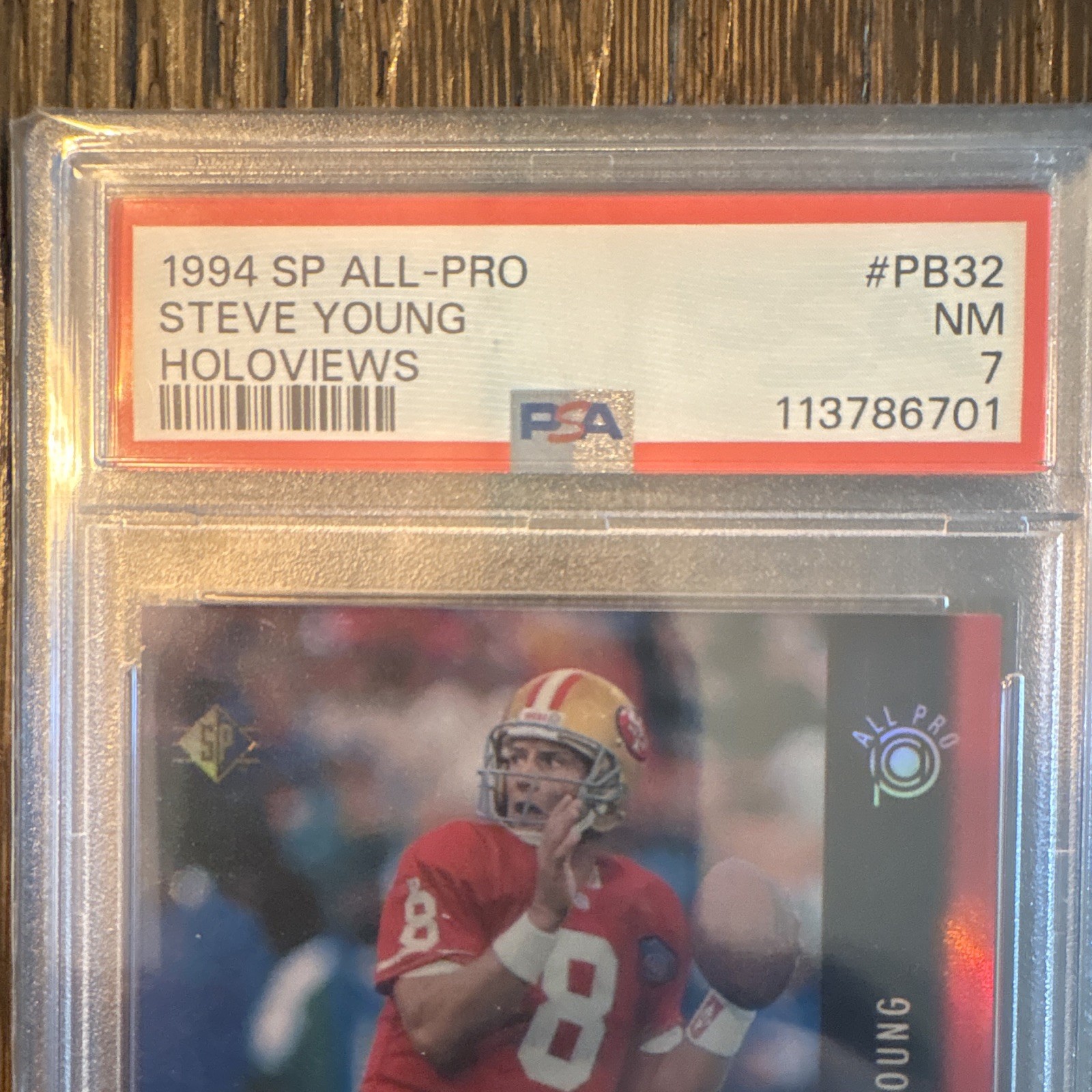 Upper Deck 1994 SP All-Pro Holoviews Steve Young 49ers #PB32 PSA 7