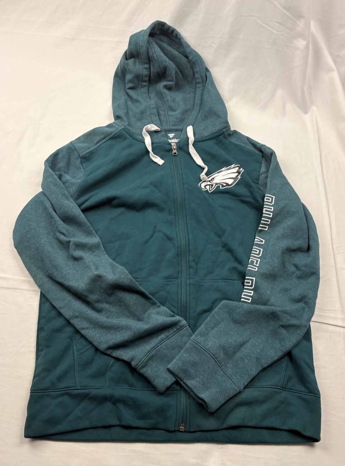Philadelphia Eagles Fanatics Mens Hoodie Size M Full Zip Sweatshirt Green NFL