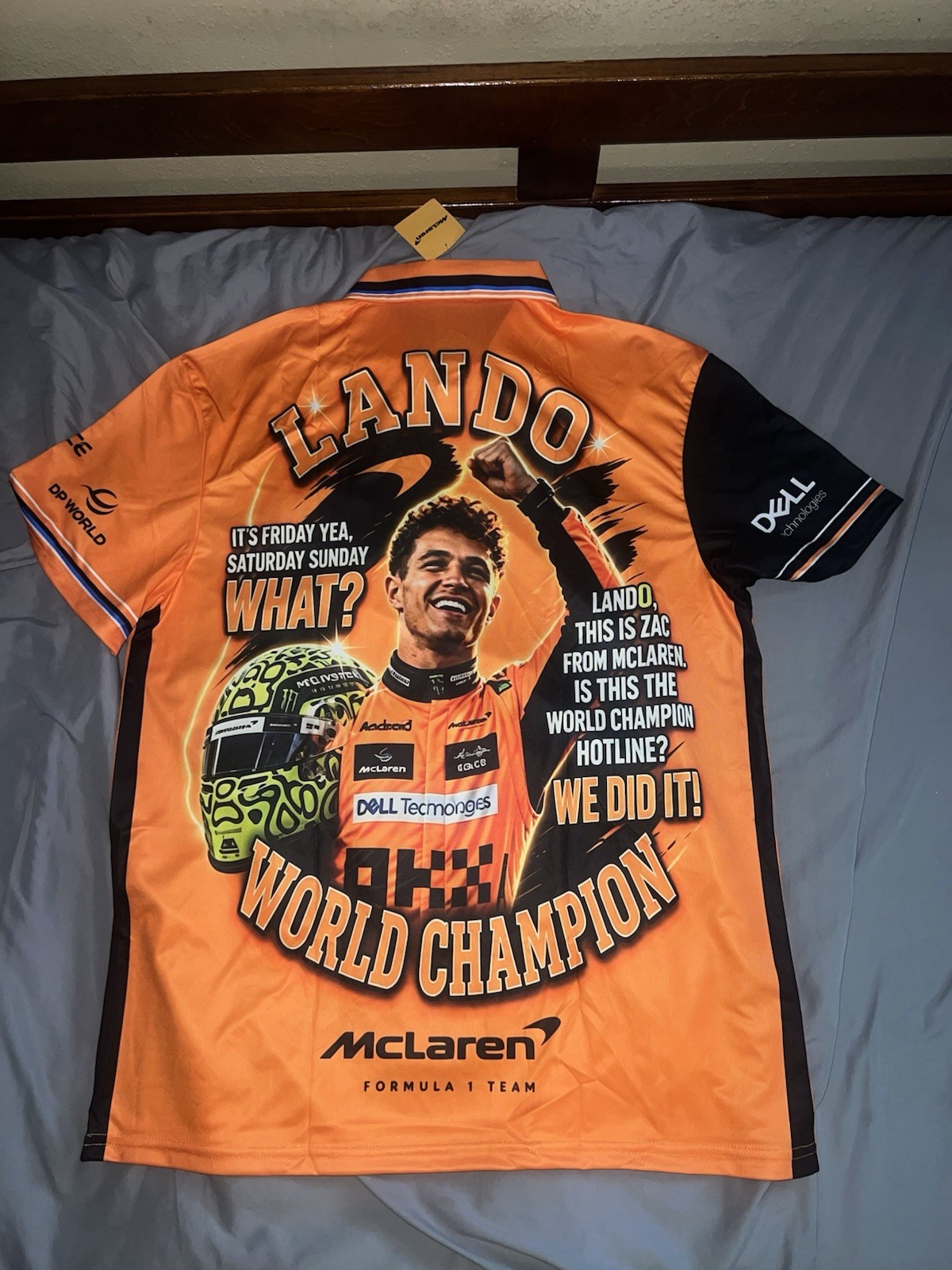 McLaren Official Mens Formula 1 Team Lando Norris Polo – Papaya Size XL