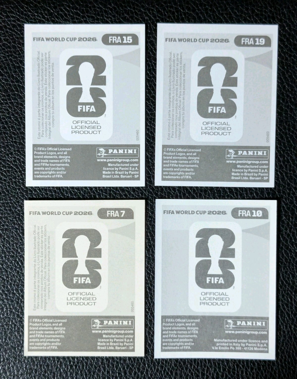France Lot (4) Dembele FRA 15, Latin Borderless, Blue 2026 Panini FIFA Stickers