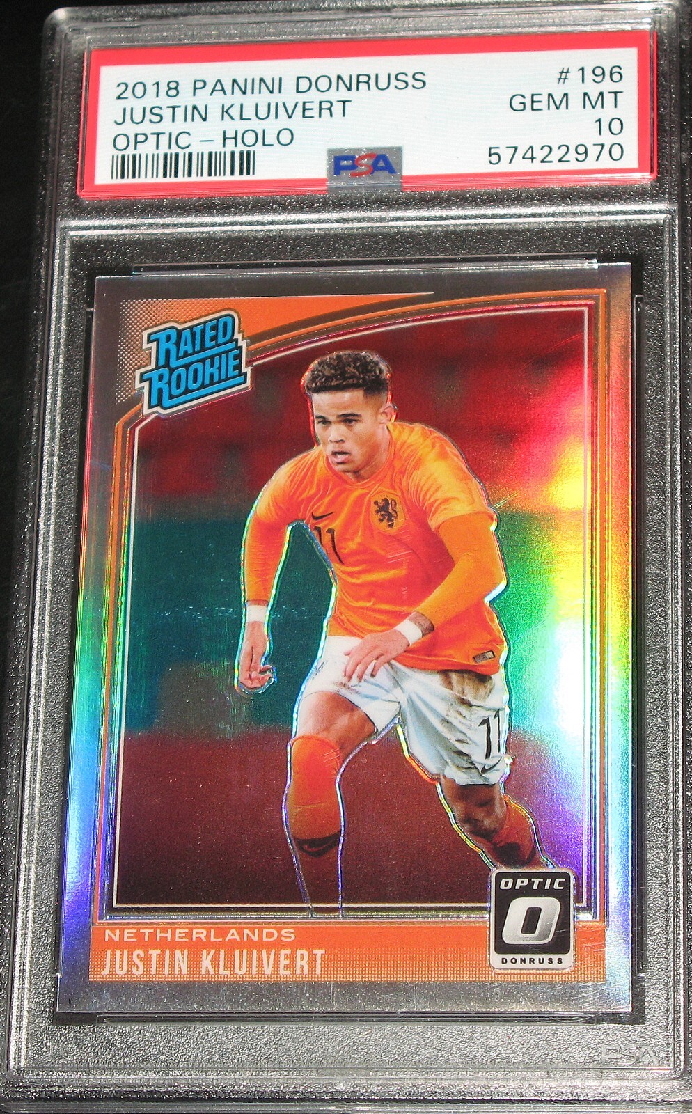 2018-19 Donruss Justin Kluivert Optic Holo PSA 10 GEM Silver Rated Rookie 2019