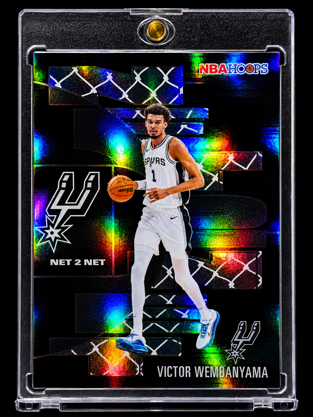 VICTOR WEMBANYAMA BLACK REFRACTOR SP Insert Holo Foil 2025-26 San Antonio Spurs