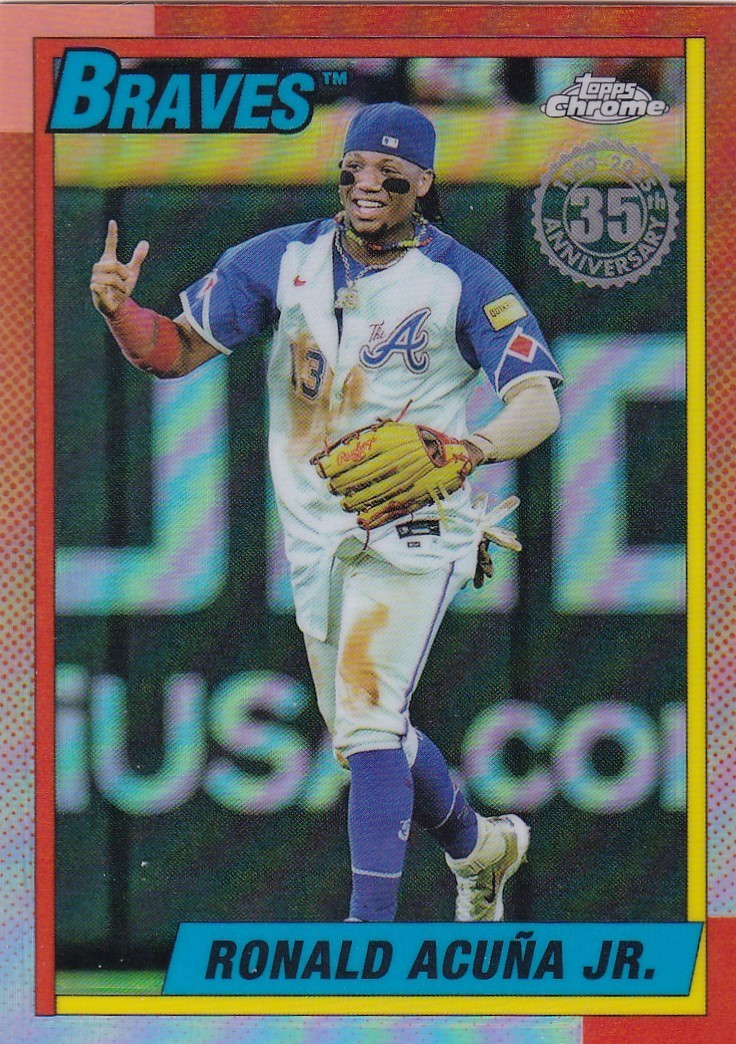 RONALD ACUNA JR TOPPS CHROME 1990 35TH ANNIVERSARY TEXAS RANGERS #90CB-2 2025 25