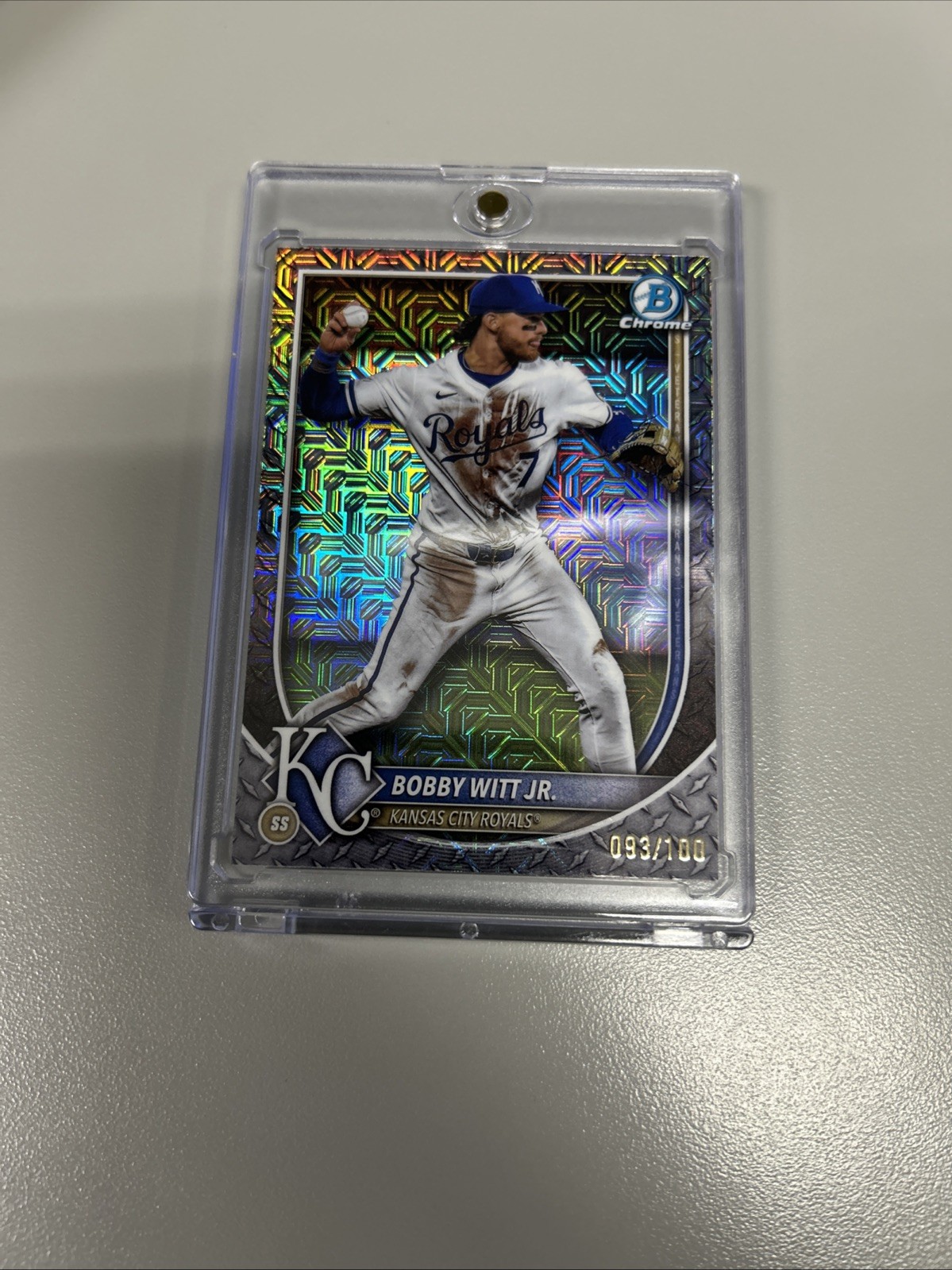 2025 Bowman Chrome – Bobby Witt Jr. #7 Steel Metal Mojo Refractor /100