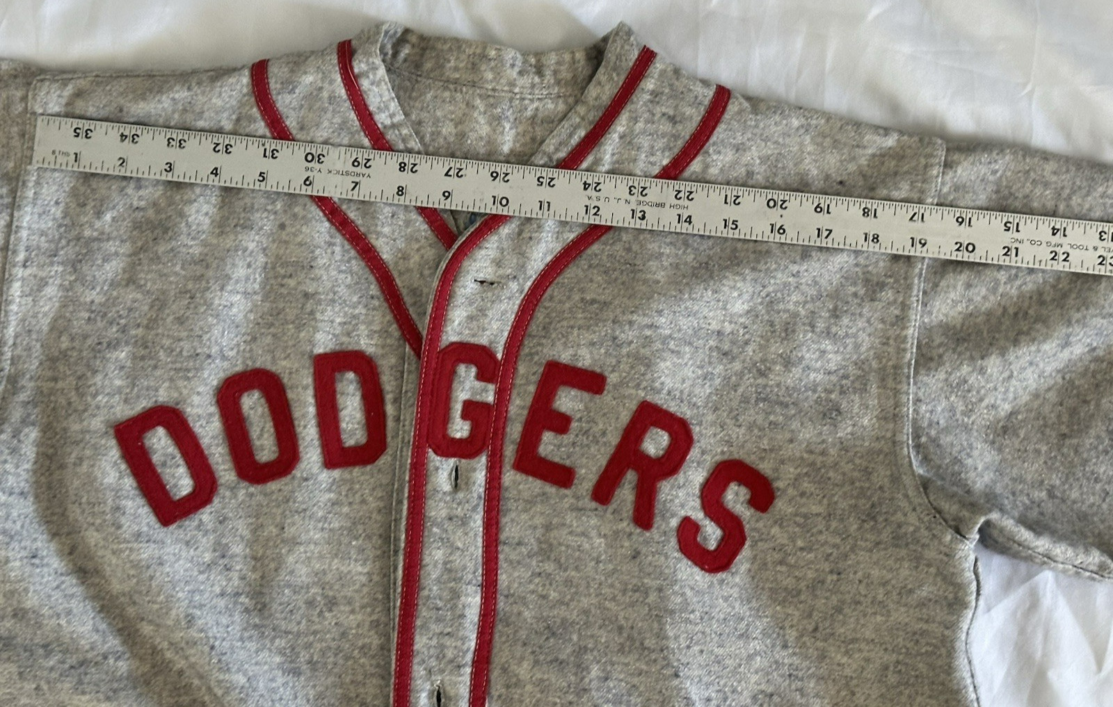 1940’s DODGERS Game Worn FLANNEL Baseball Jersey & Pants HACKETT MOTOR SALES