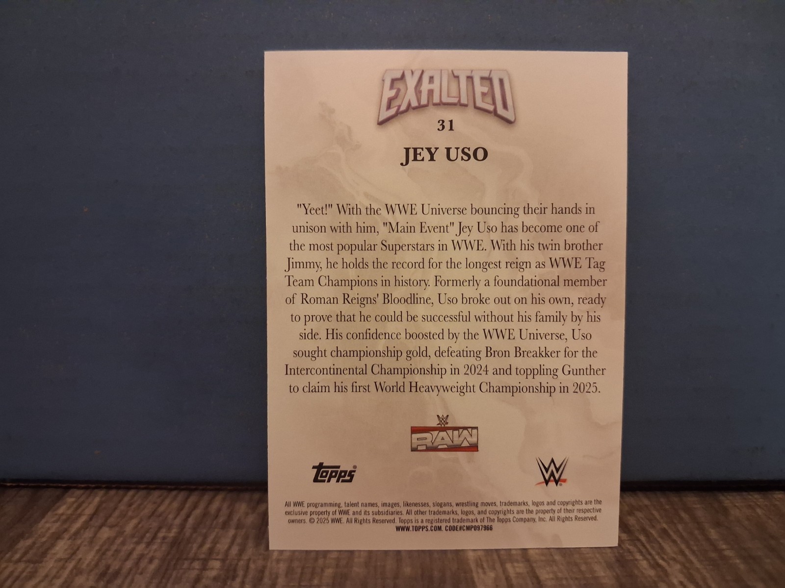 2025 Topps WWE Exalted Jey Uso #50/150