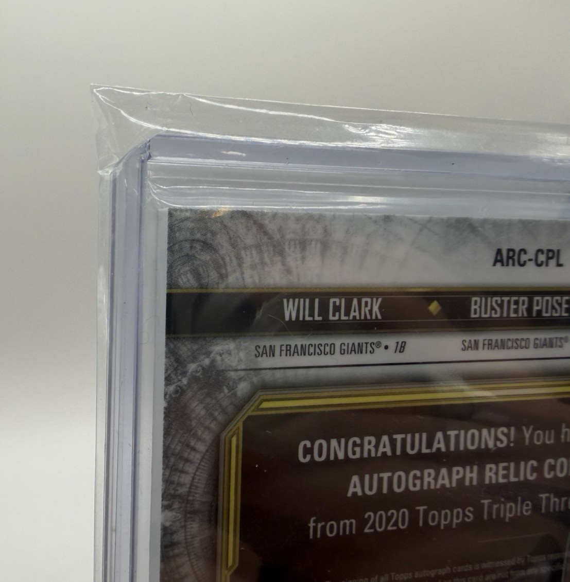 2020 Topps Triple Threads Will Clark Buster Posey Tim Lincecum Auto Relic /9