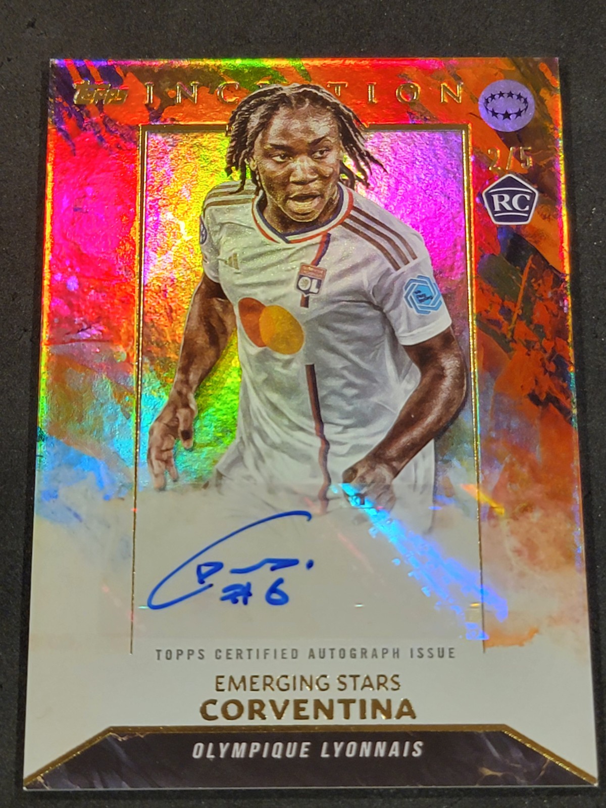 2023-24 Topps Inception Corventina Dumornay Emerging Stars RC Auto /5 Lyon UWCL