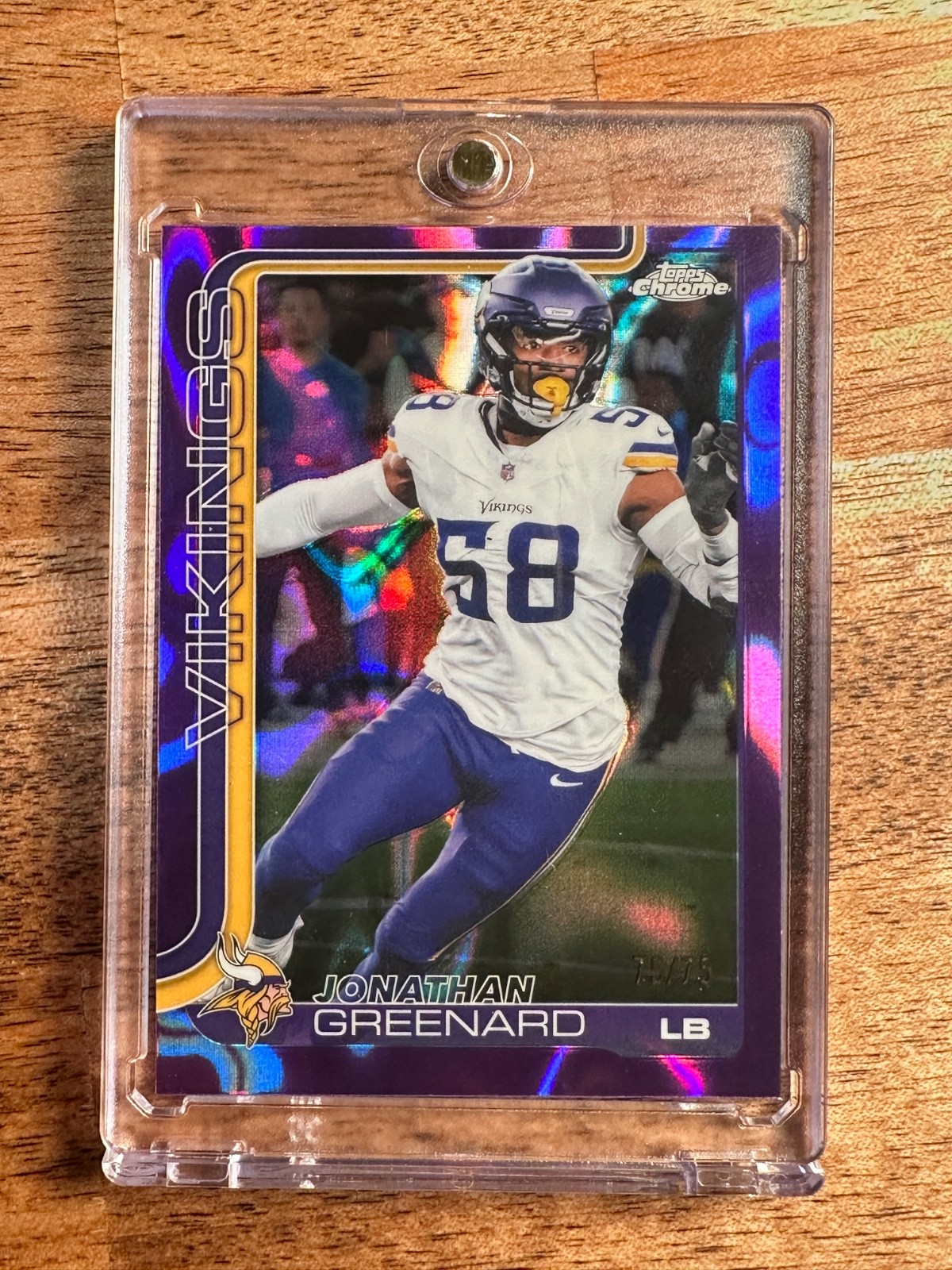 2025 Topps Chrome #197 Jonathan Greenard Purple Lava Refractor /75 Bookend