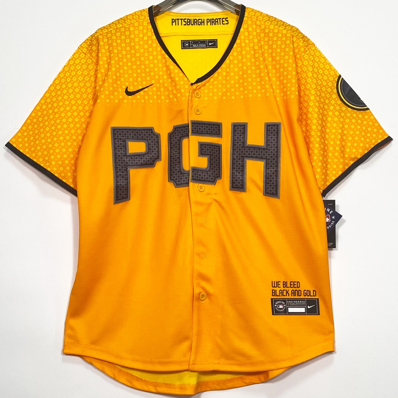 Pirates, 2023 City Connect, Baseball Jersey, Blank, Stitched, Yellow, S-3XL