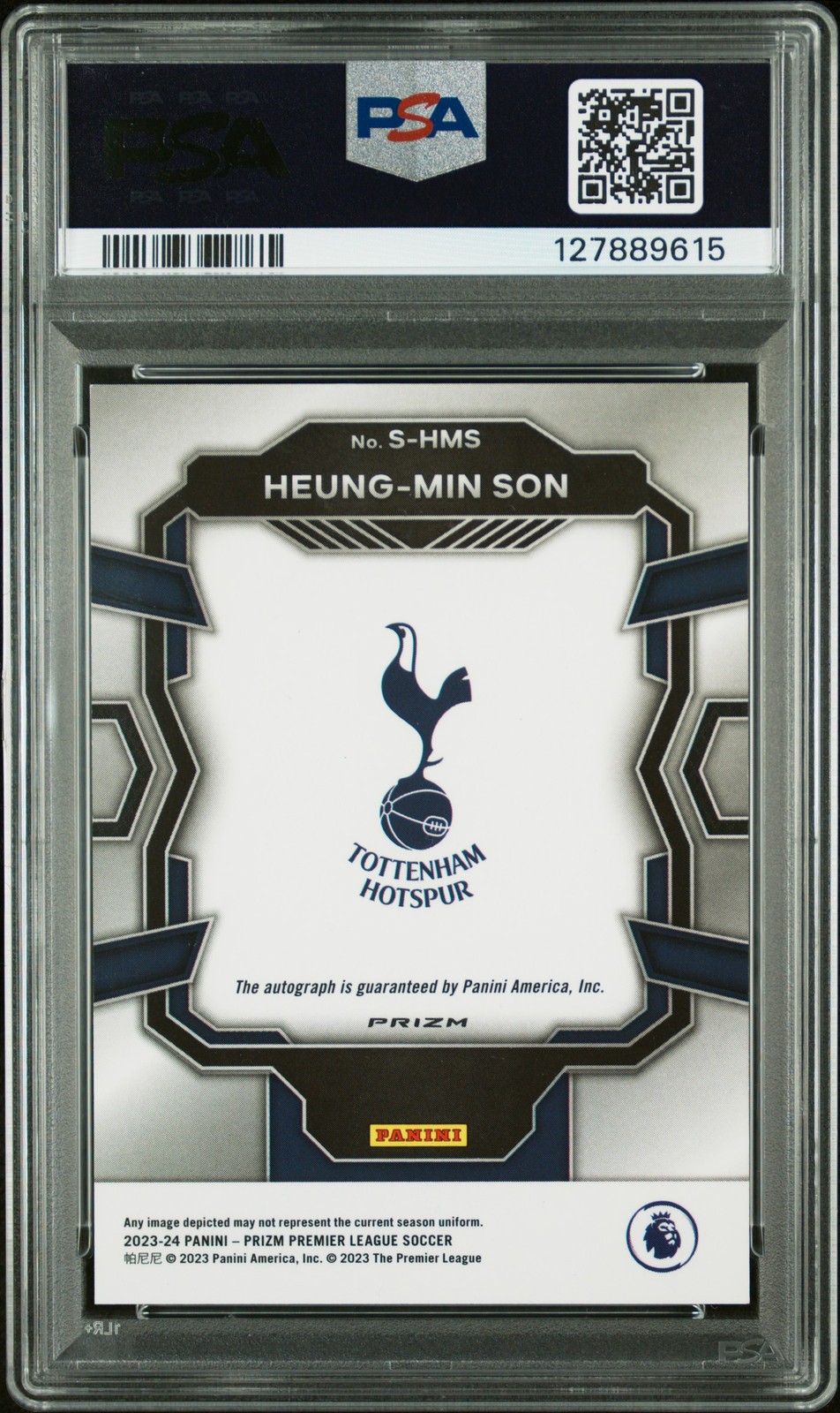PANINI PRIZM PREMIER LEAGUE SIGNATURES #SHMS HEUNG-MIN SON PSA 9 AUTO AUTHENTIC