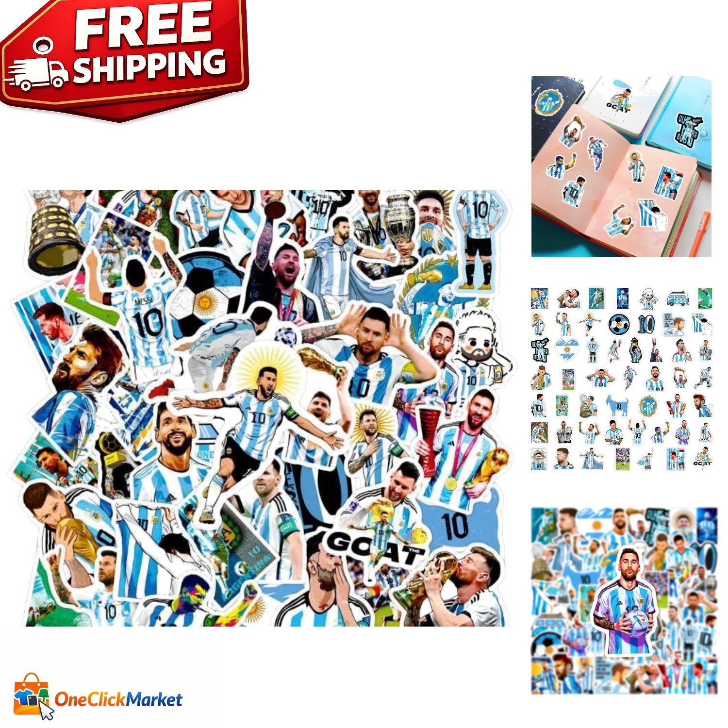 50PCS Messi Waterproof Stickers – Perfect for Crafts, Gifts & Personalization