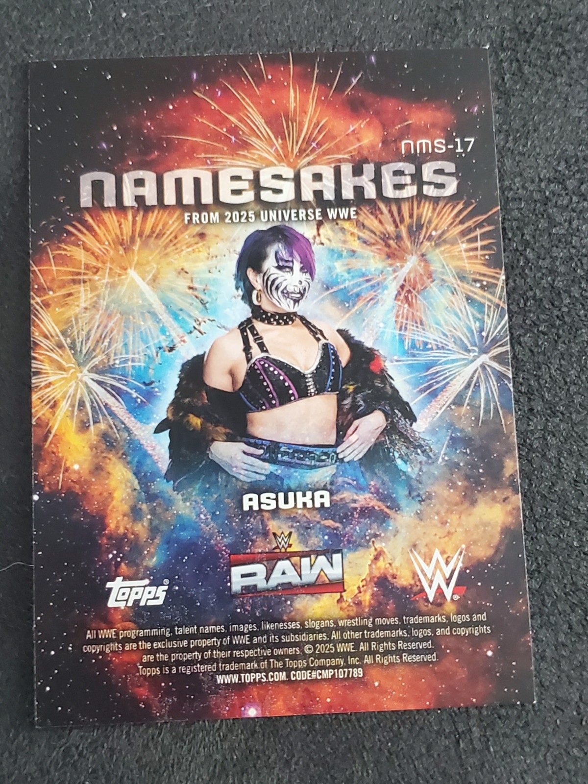2025 Topps Universe WWE Namesakes Asuka #NMS-17