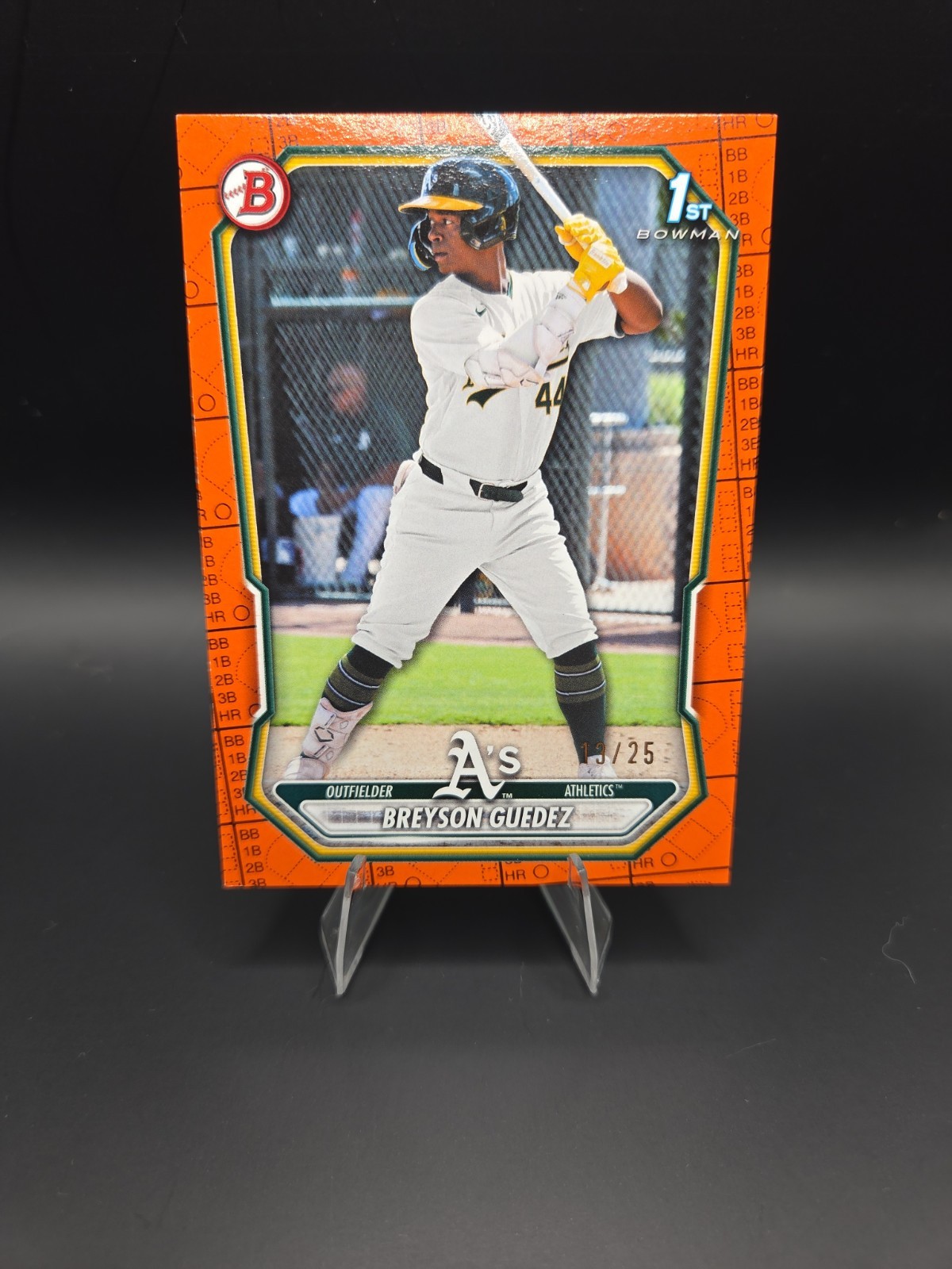 Breyson Guedez 1st 2026 Bowman Orange Pattern Paper 13/25 A’s