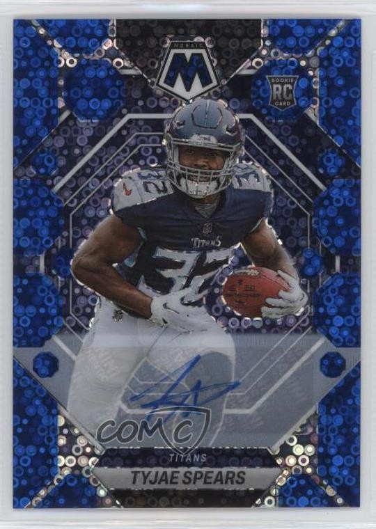 2023 Panini Mosaic Rookies No Huddle Blue Prizm Tyjae Spears Rookie Auto RC 0c3