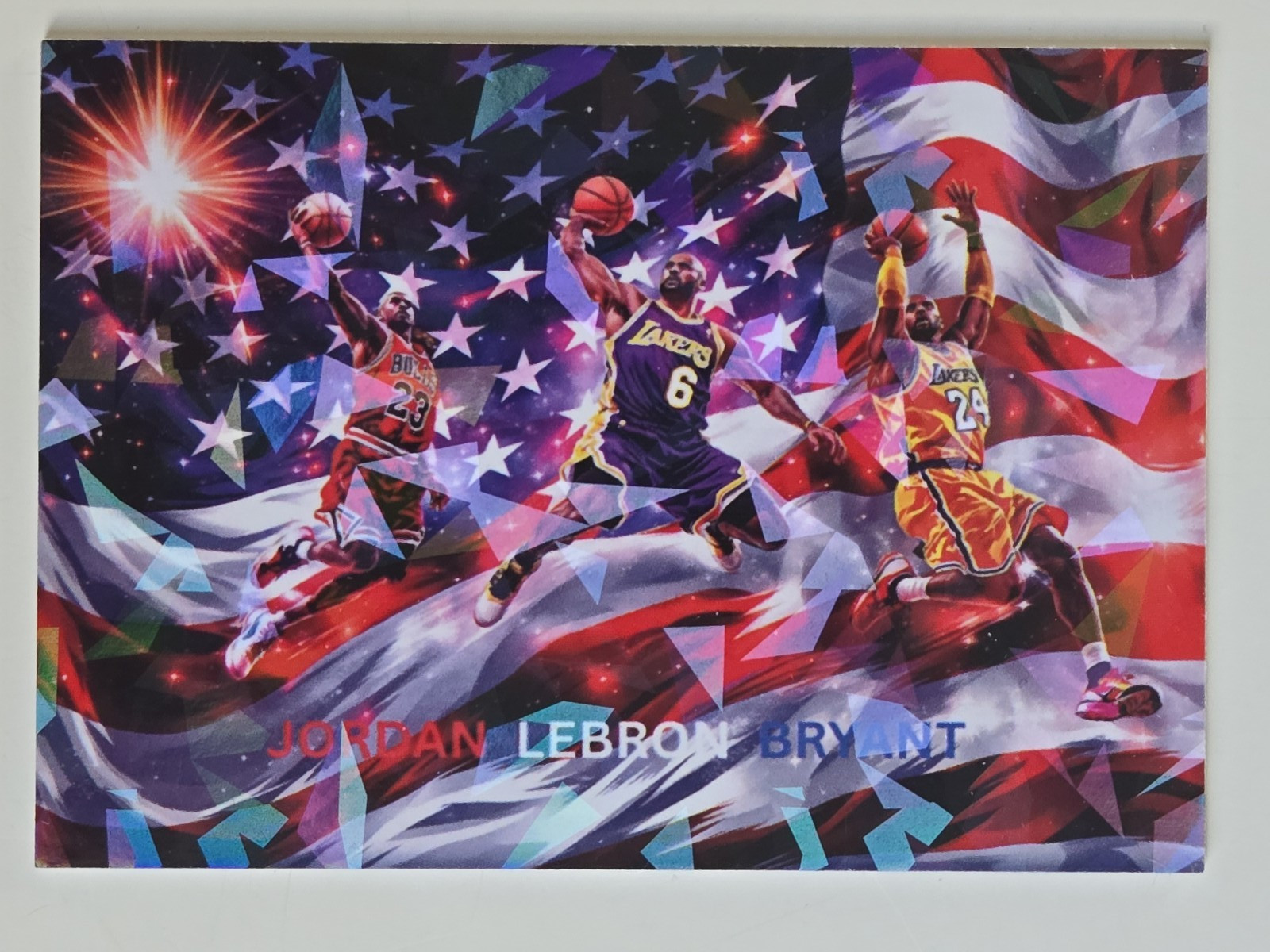 2026 ANIME MICHAEL JORDAN LEBRON JAMES KOBE BRYANT AMERICAN FLAG CRACKED ICE