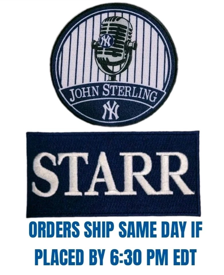New York Yankees John Sterling Memorial Jersey Patch & Starr Insurance Ad Patch