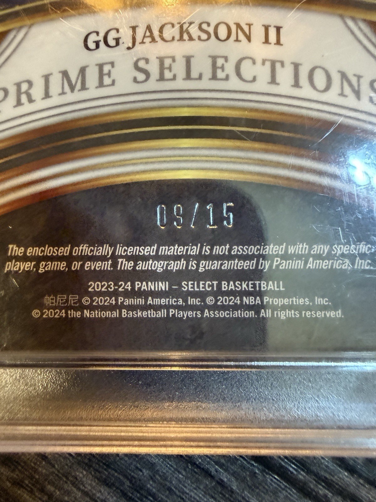 2023 Select Prime Selections Signatures #PSGGJ Purple RPA GG Jackson /15 *Read*
