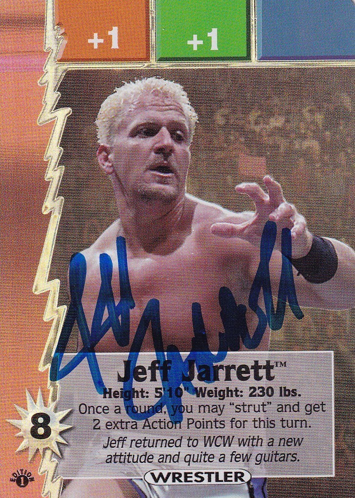 Jeff Jarrett Signed 2000 Wizards of The Coast WCW Nitro Ultra Rare Card BAS COA