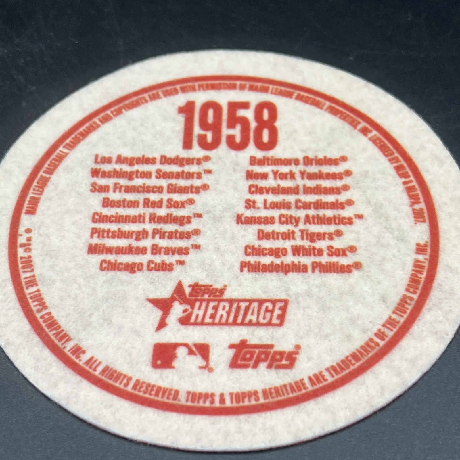 Topps Heritage New York Yankees 1958 Felt Logo 2007