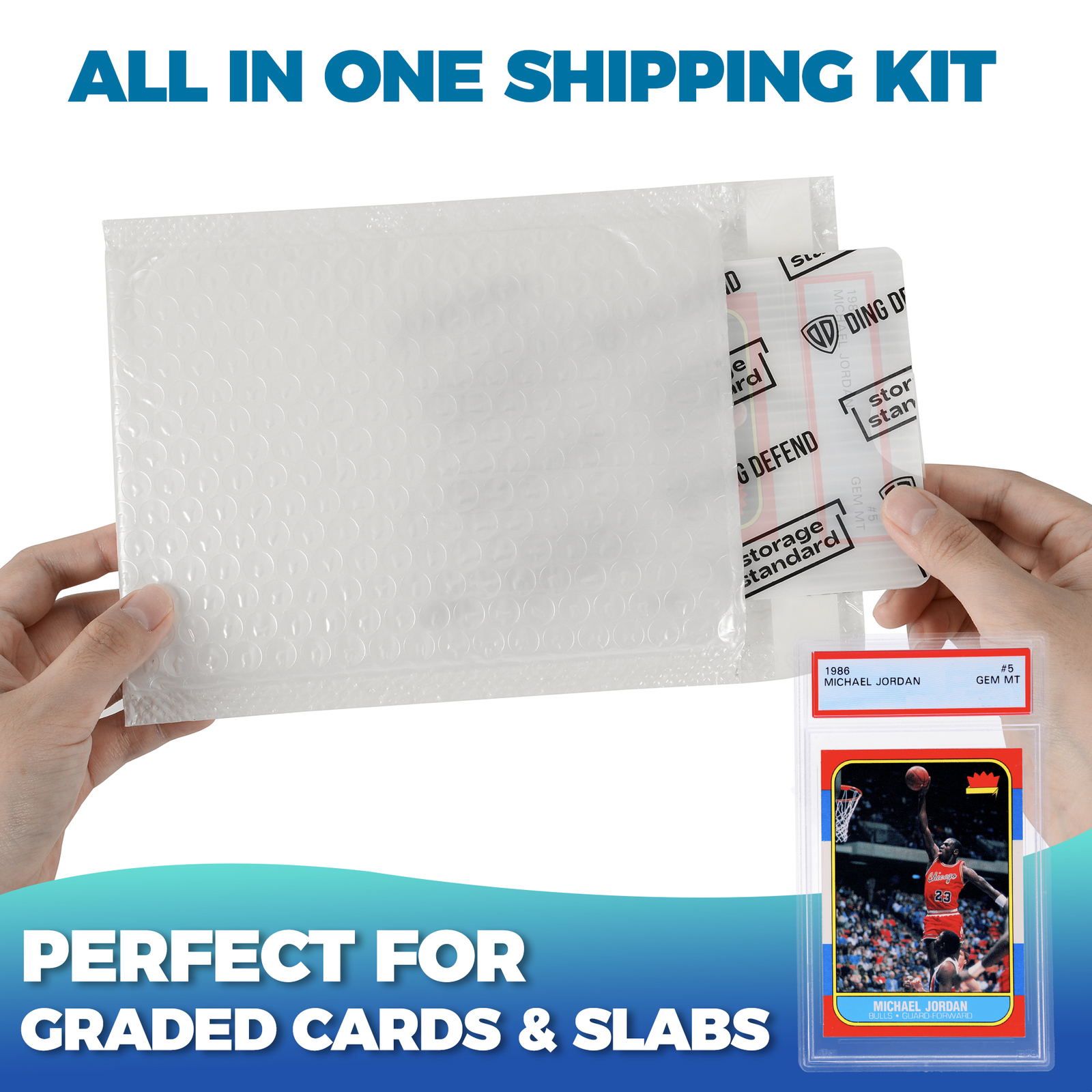 Ding Defend Card Shipping Kit Envelope Bubble Mailers – 110 4’’ x 6’’ Protectors