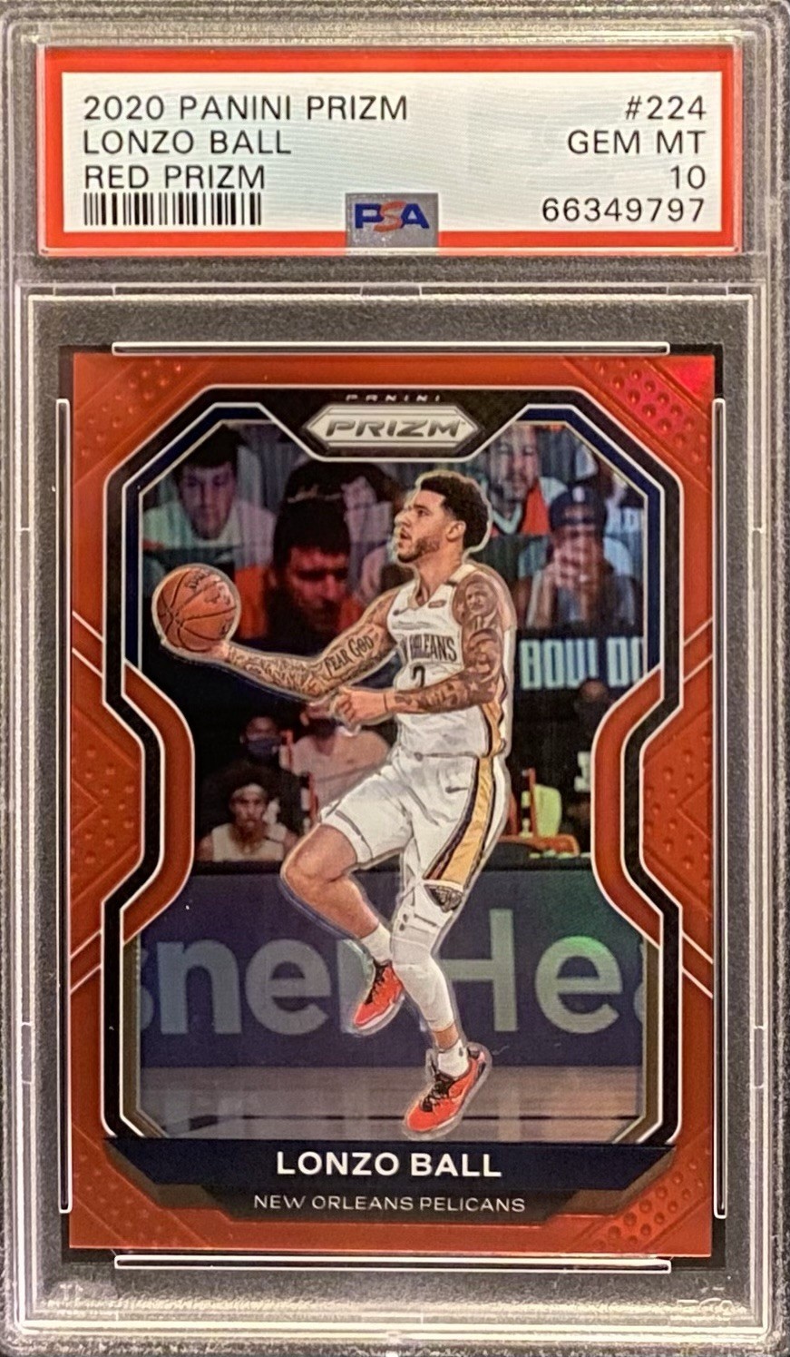 2020 Panini Prizm Red Prizm Lonzo Ball #224 PSA 10 (POP 1) 285/299