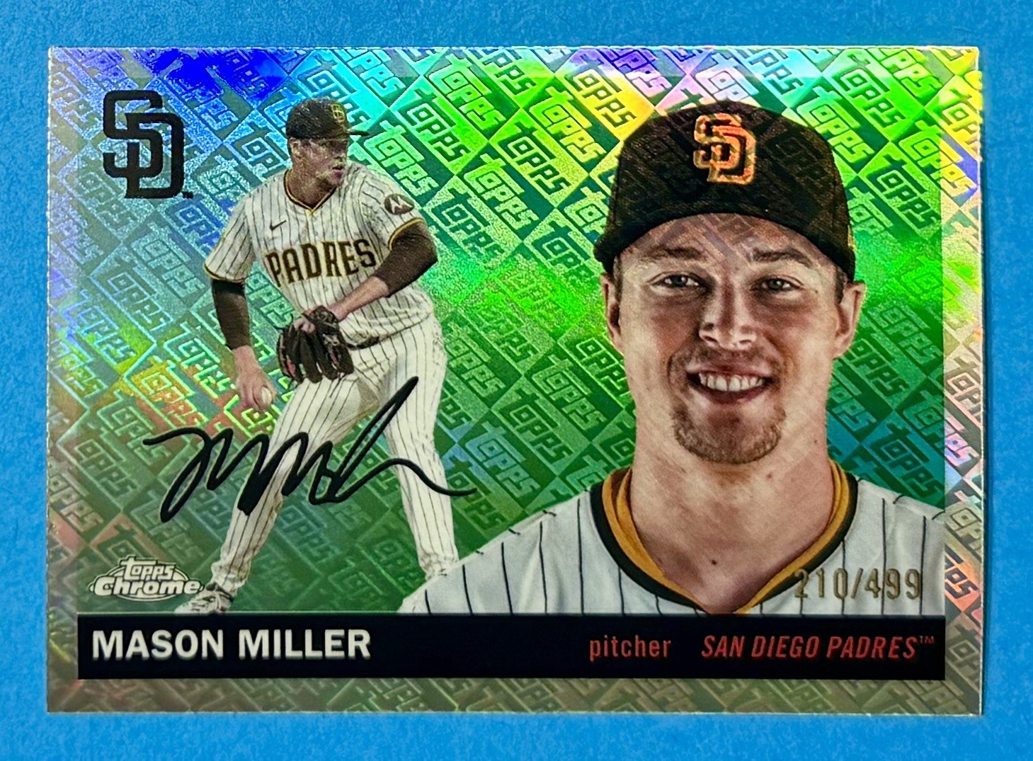 2025 Topps Chrome Platinum Mason Miller #77 Topps Logo Refractor /499 Padres