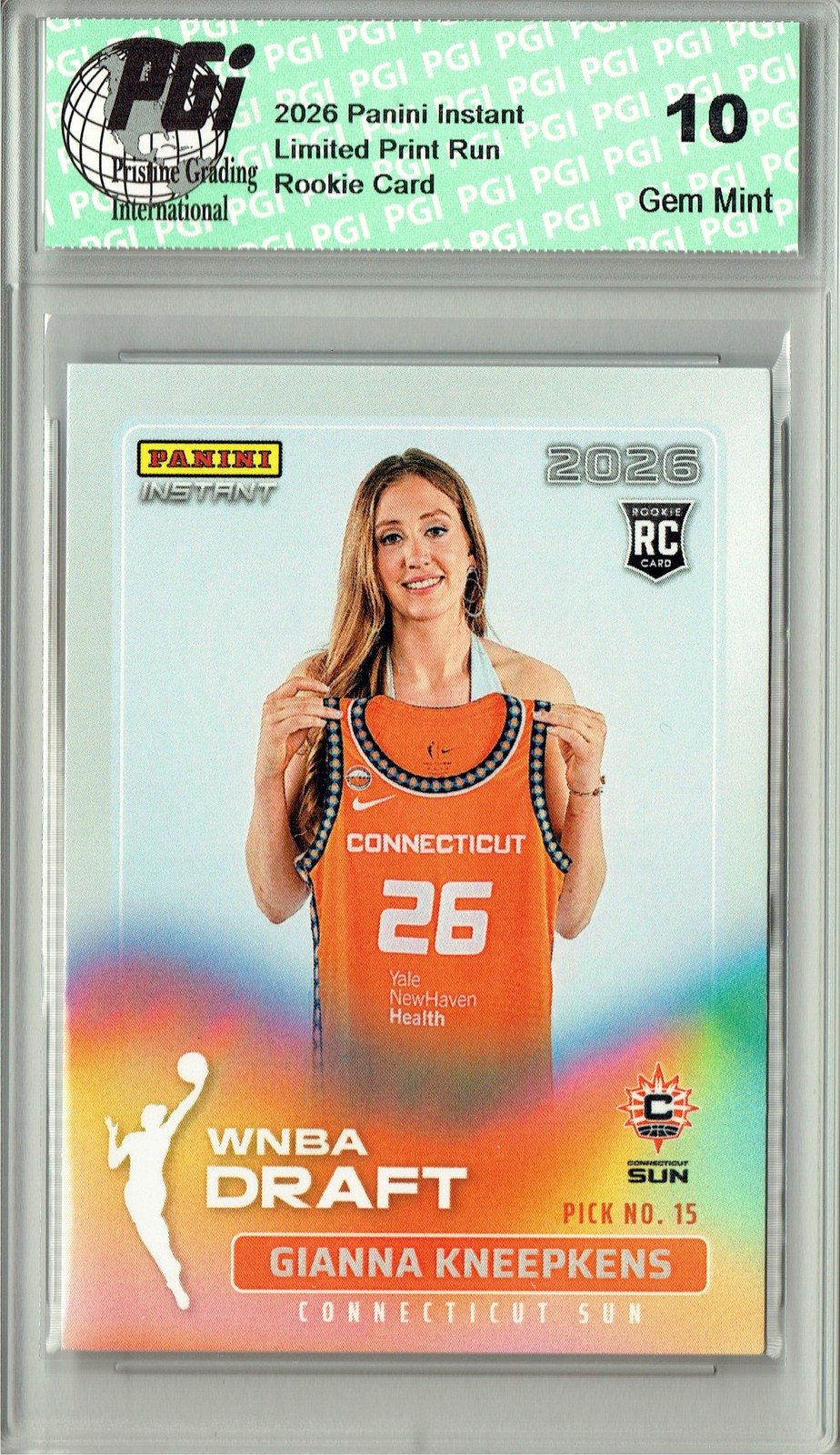 Gianna Kneepkens 2026 Instant #DN-12 WNBA Draft Night 1/1691 Rookie Card PGI 10