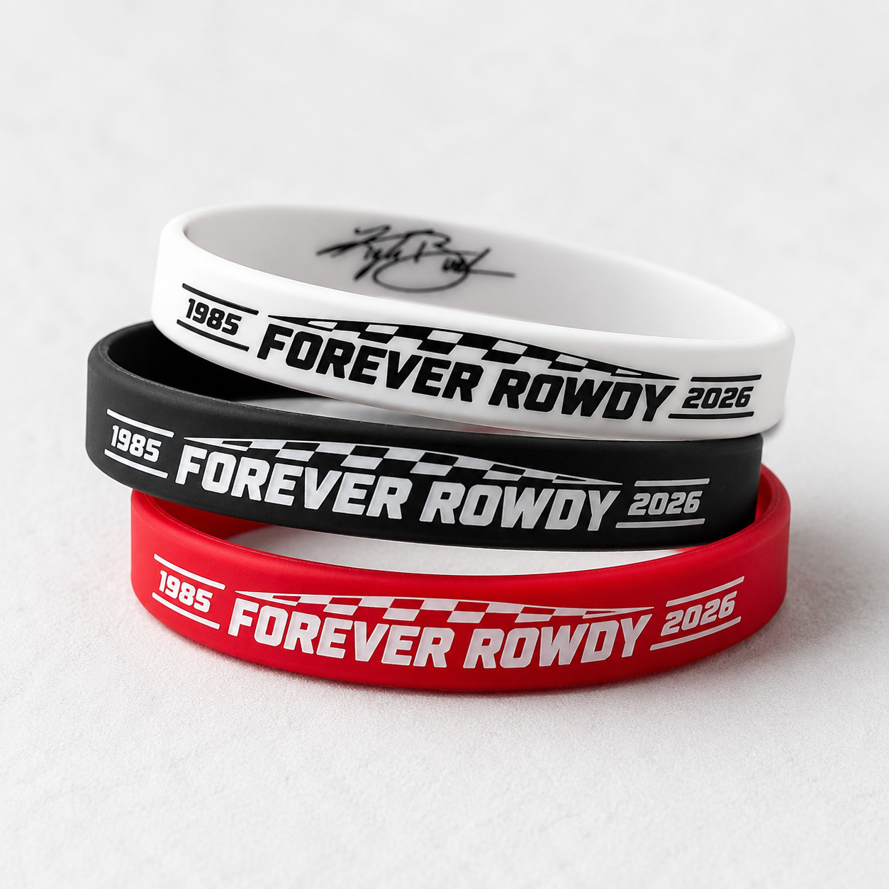 2 Pack!! Kyle Busch Memorial Bracelet Forever Rowdy Silicone Wristband