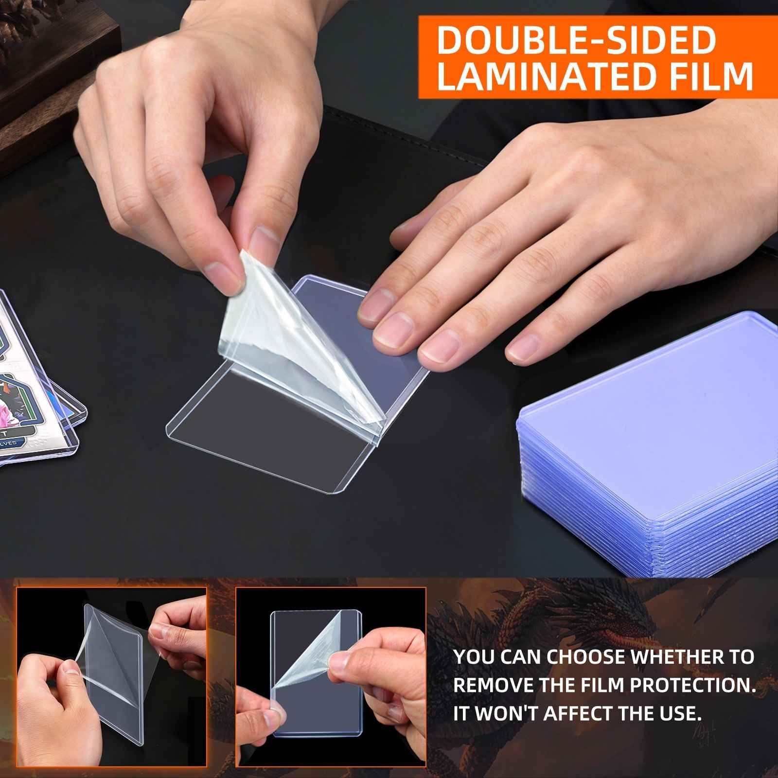 100/200/500/1000CT 3×4 Film Coated Toploaders & Sleeves For 35pt Trading Cards